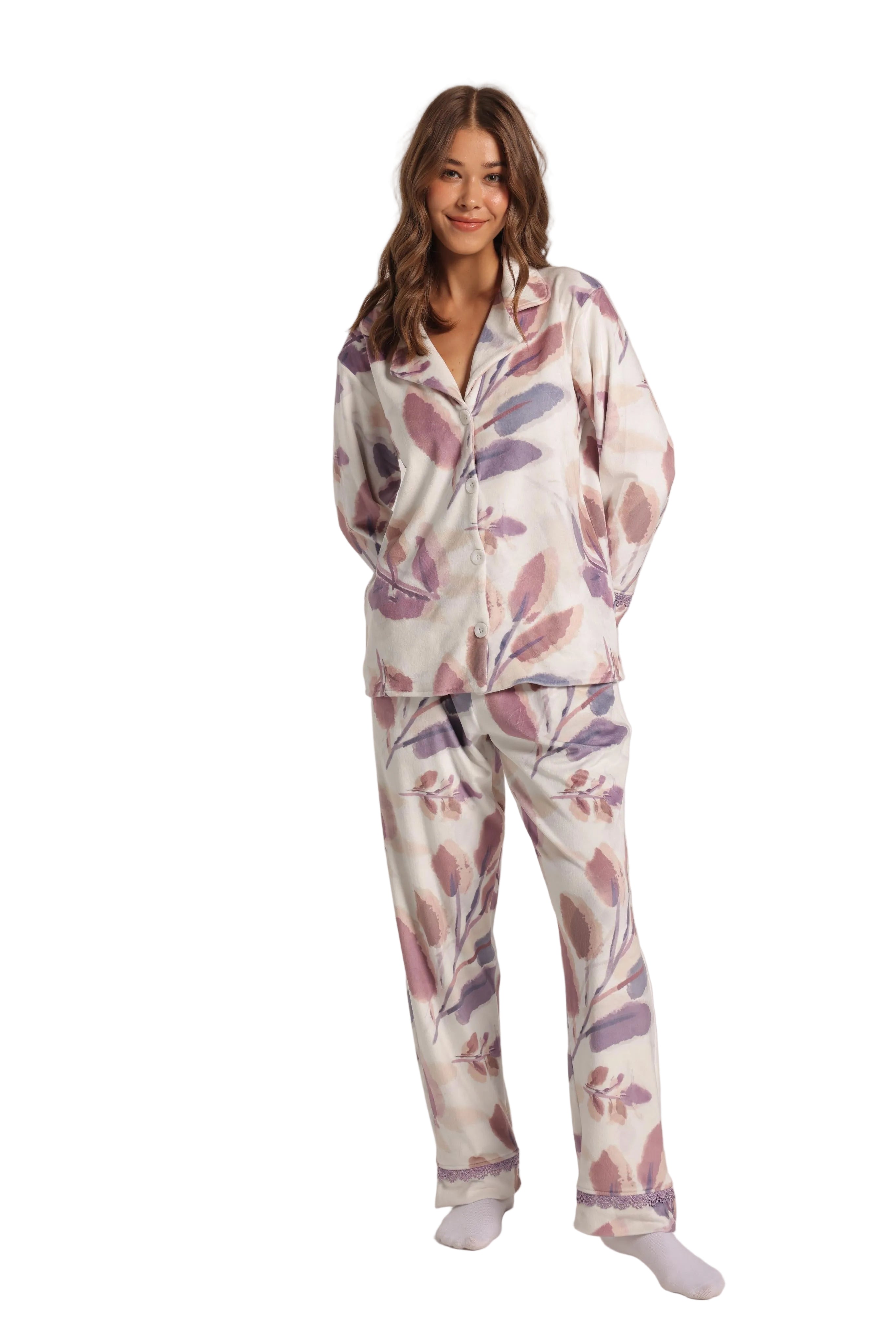 Soft Printed Pajama Set Relaxed Fit