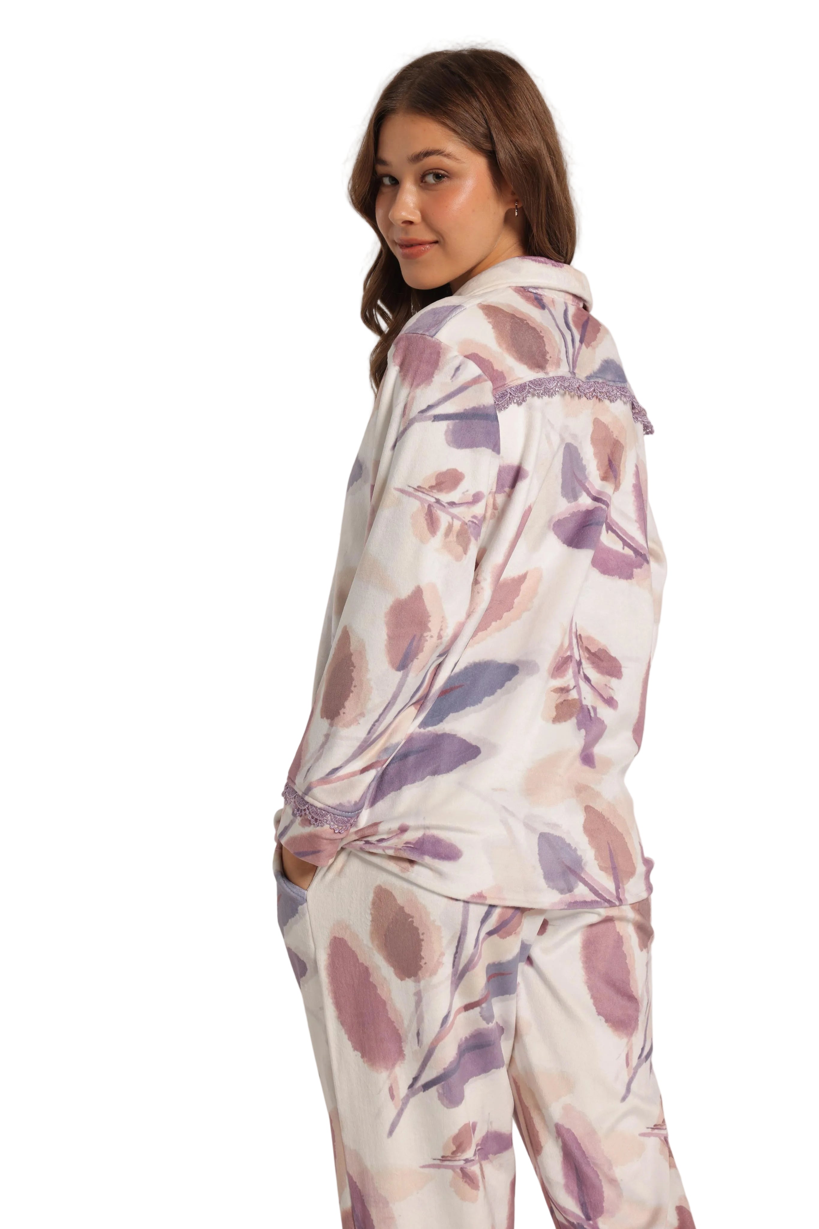 Soft Printed Pajama Set Relaxed Fit