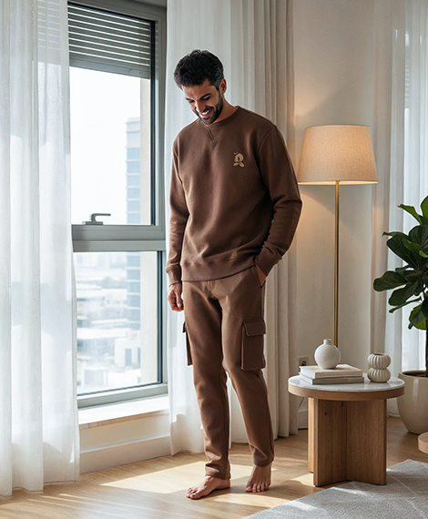 Men’s Brown Sweatshirt & Jogger Set