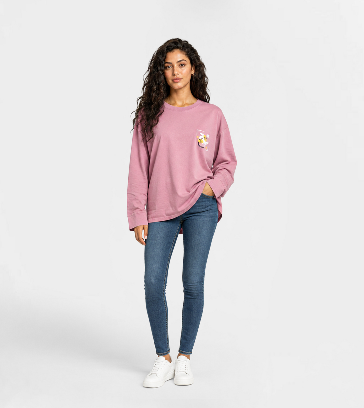 Women’s Pink Oversized Short-Sleeve T-Shirt