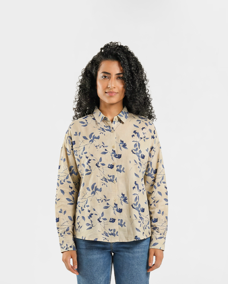 Women Floral Button-Up Shirt