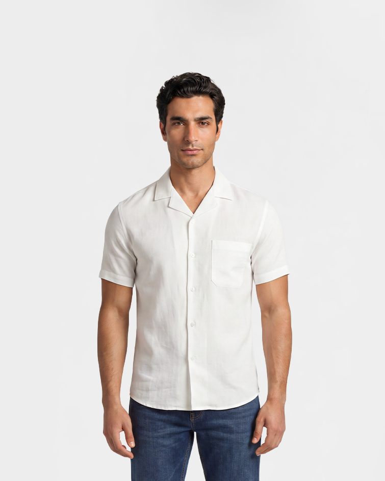Men Classic Short-Sleeve Button-Up Shirt