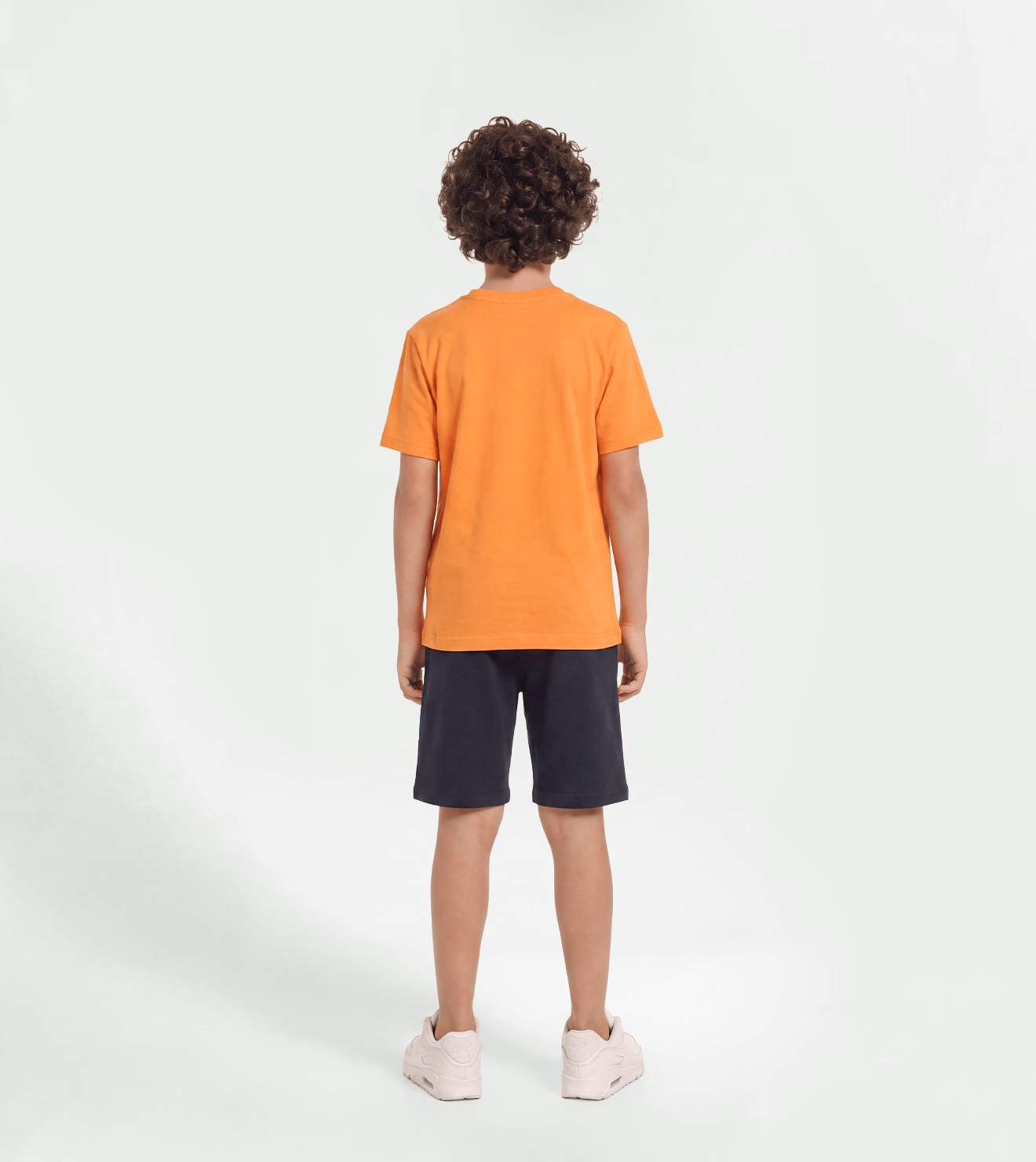 Boys’ Milton Pajama Set – Orange Shorts with Chest Print
