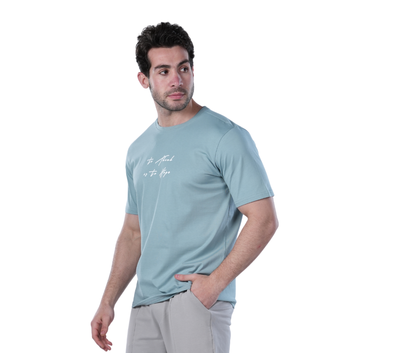 Men's Regular Fit Mint Cotton T-Shirt with Printed Design