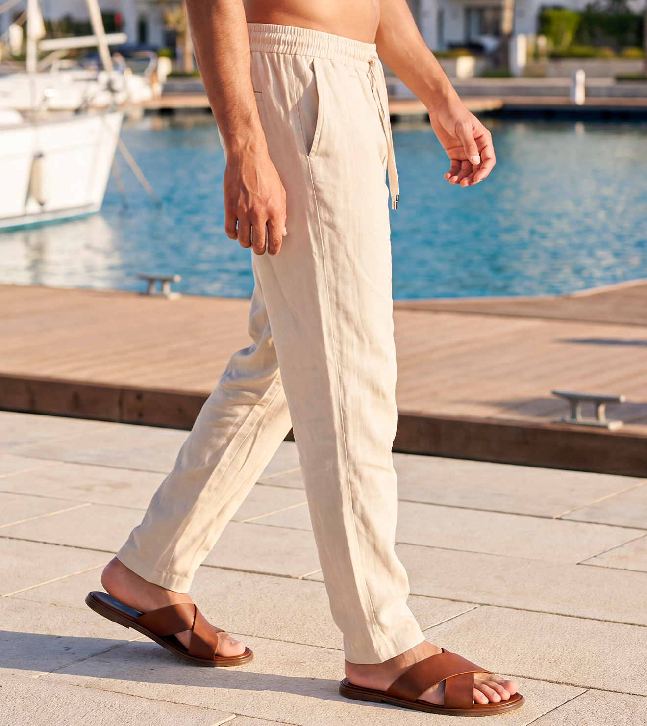 Men Relaxed Linen Pants