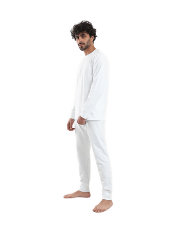 Red Cotton Cozy and Comfortable Thermal Set For men padded inside-White