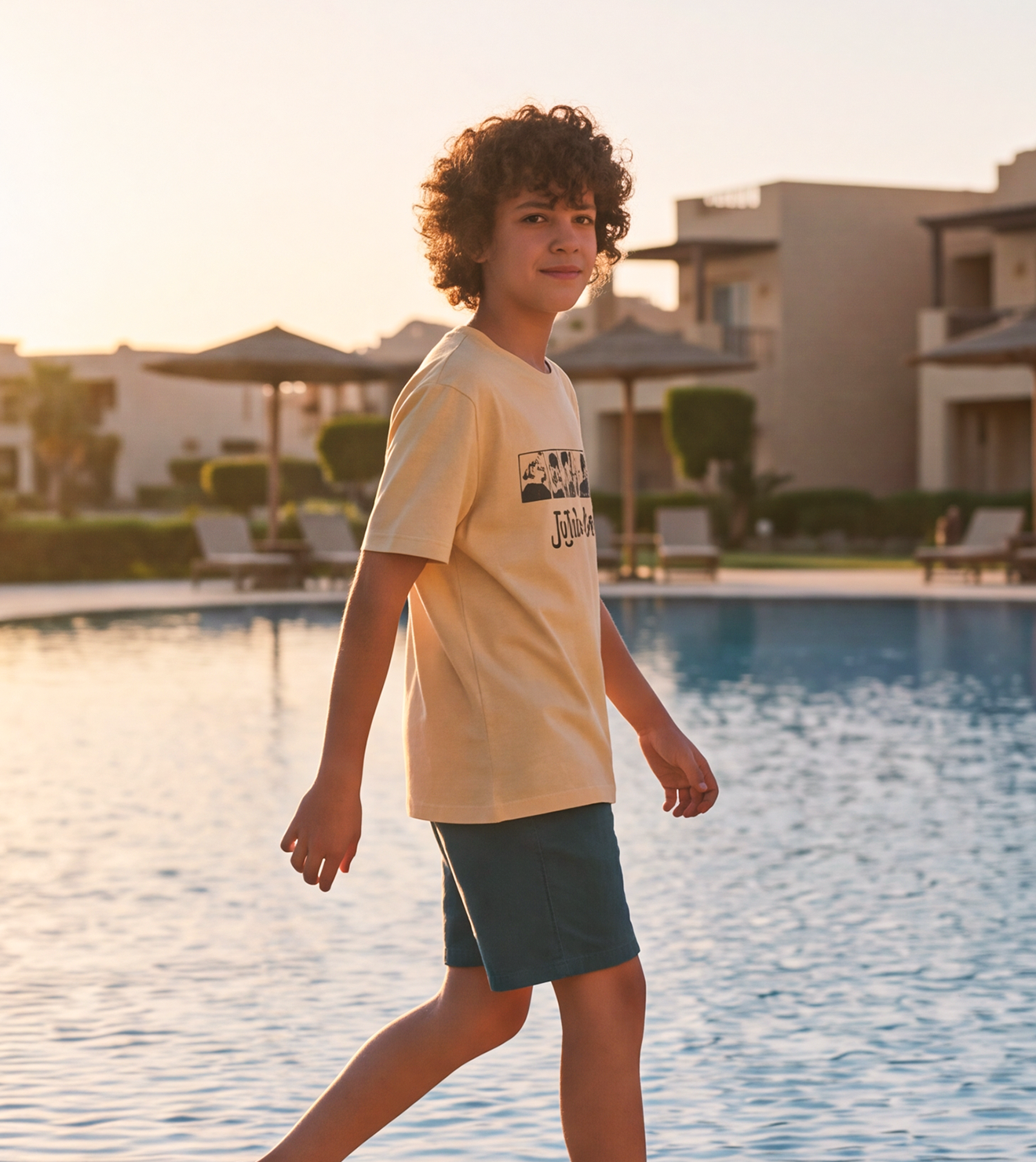 Boys' Yellow Jacquard Pajamas