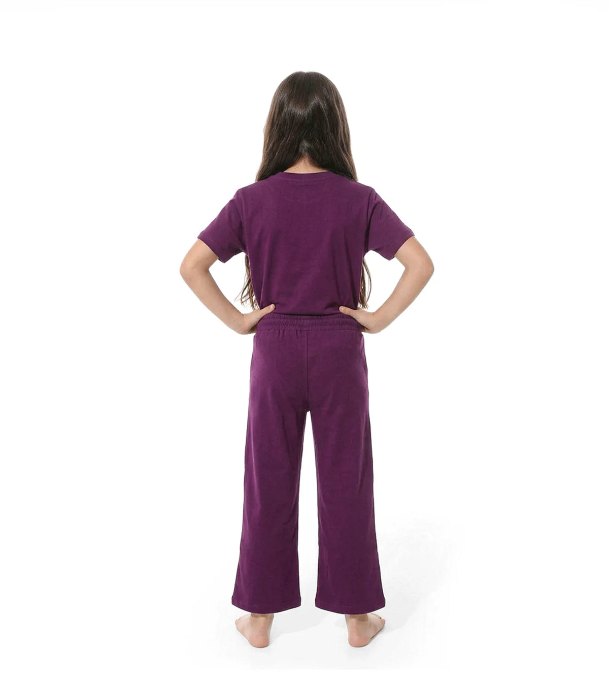 Girls’ Burgundy Short Sleeve Pajama Set – Comfortable & Stylish | Red Cotton