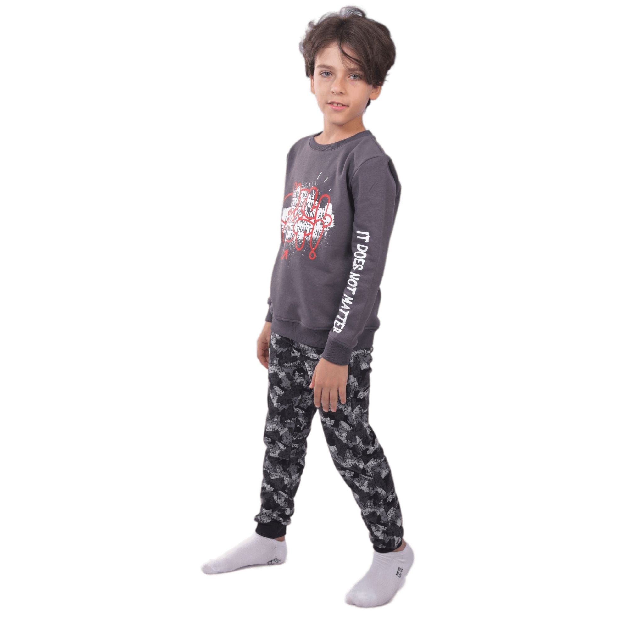 Boys' Winter Pajama Set, Sweatshirt & Camouflage Pants