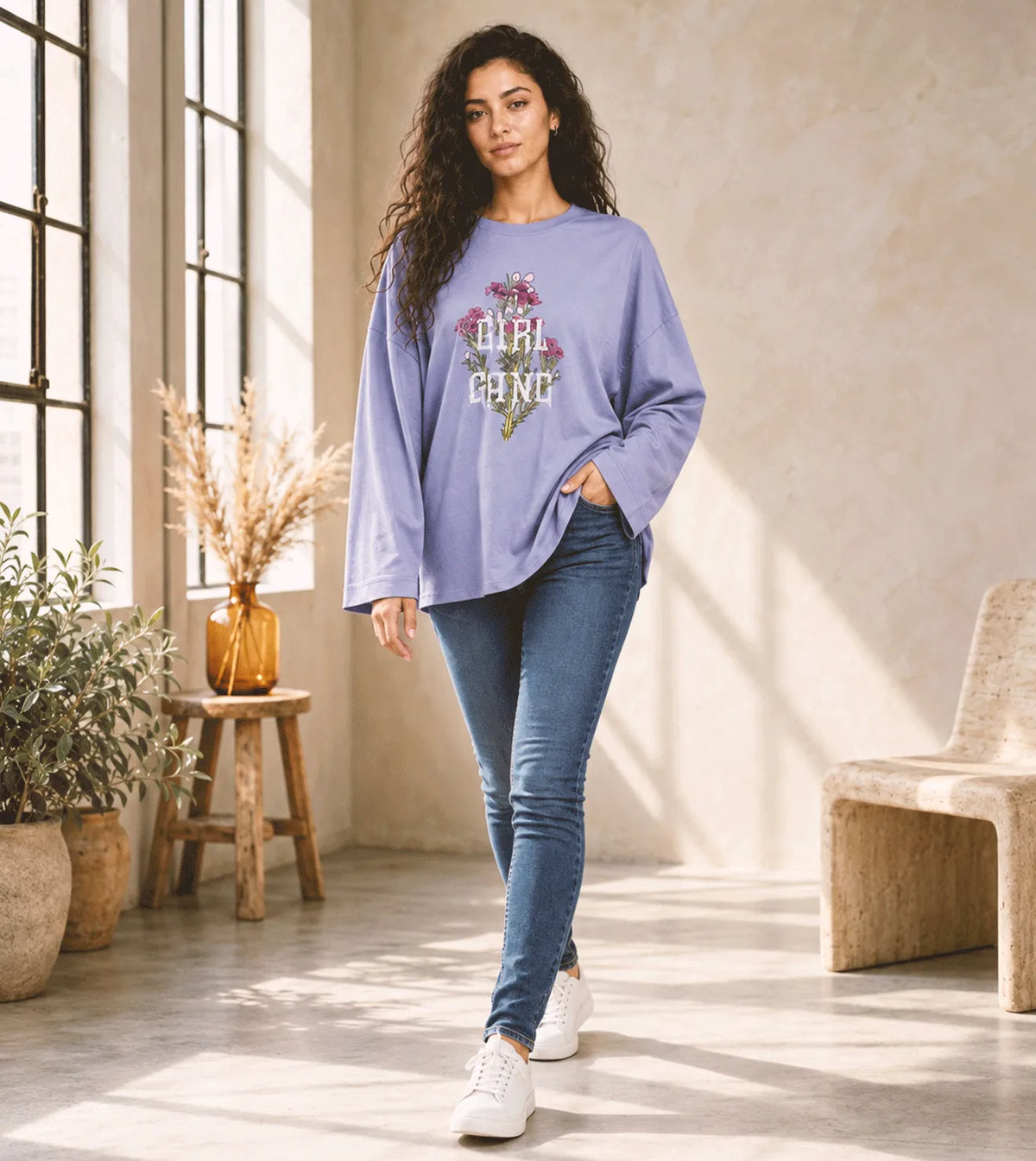 Women’s Oversized Garment-Dyed T-Shirt