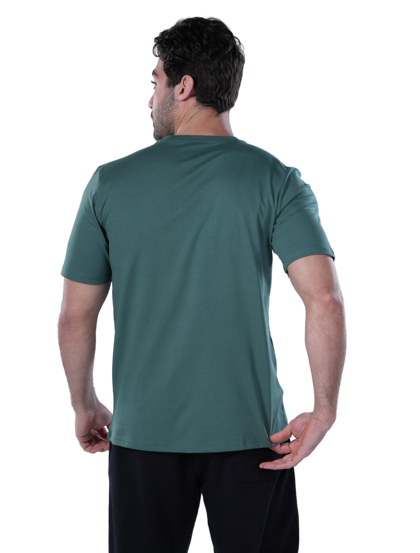 Men's Regular Fit Green T-Shirt with Printed Graphic