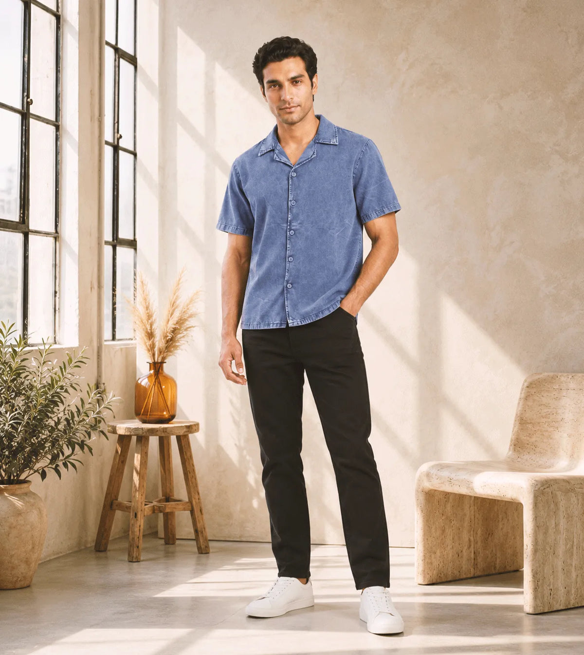 Men’s Garment-Dyed Linen Shirt