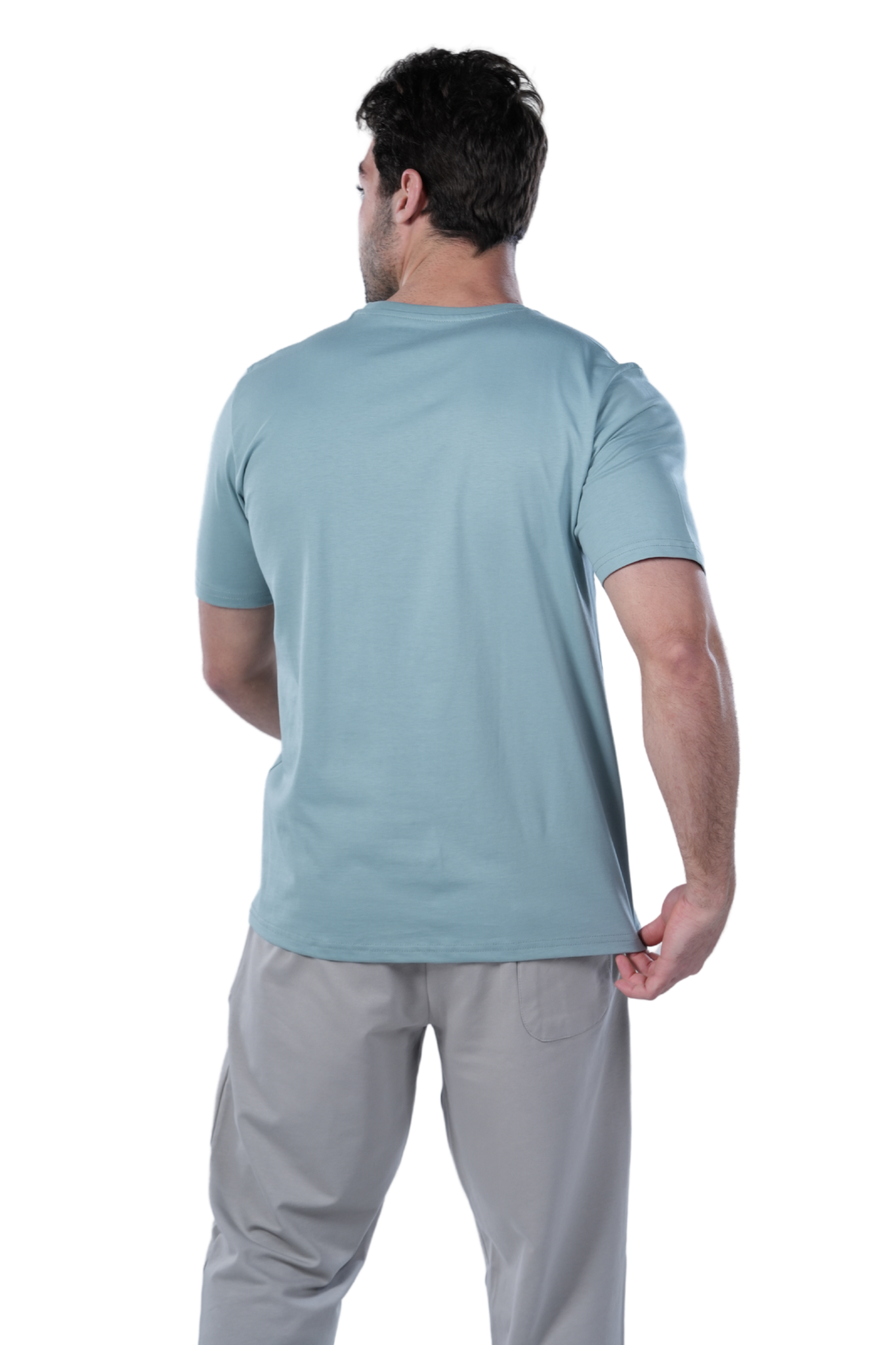 Men's Regular Fit Mint Cotton T-Shirt with Printed Design