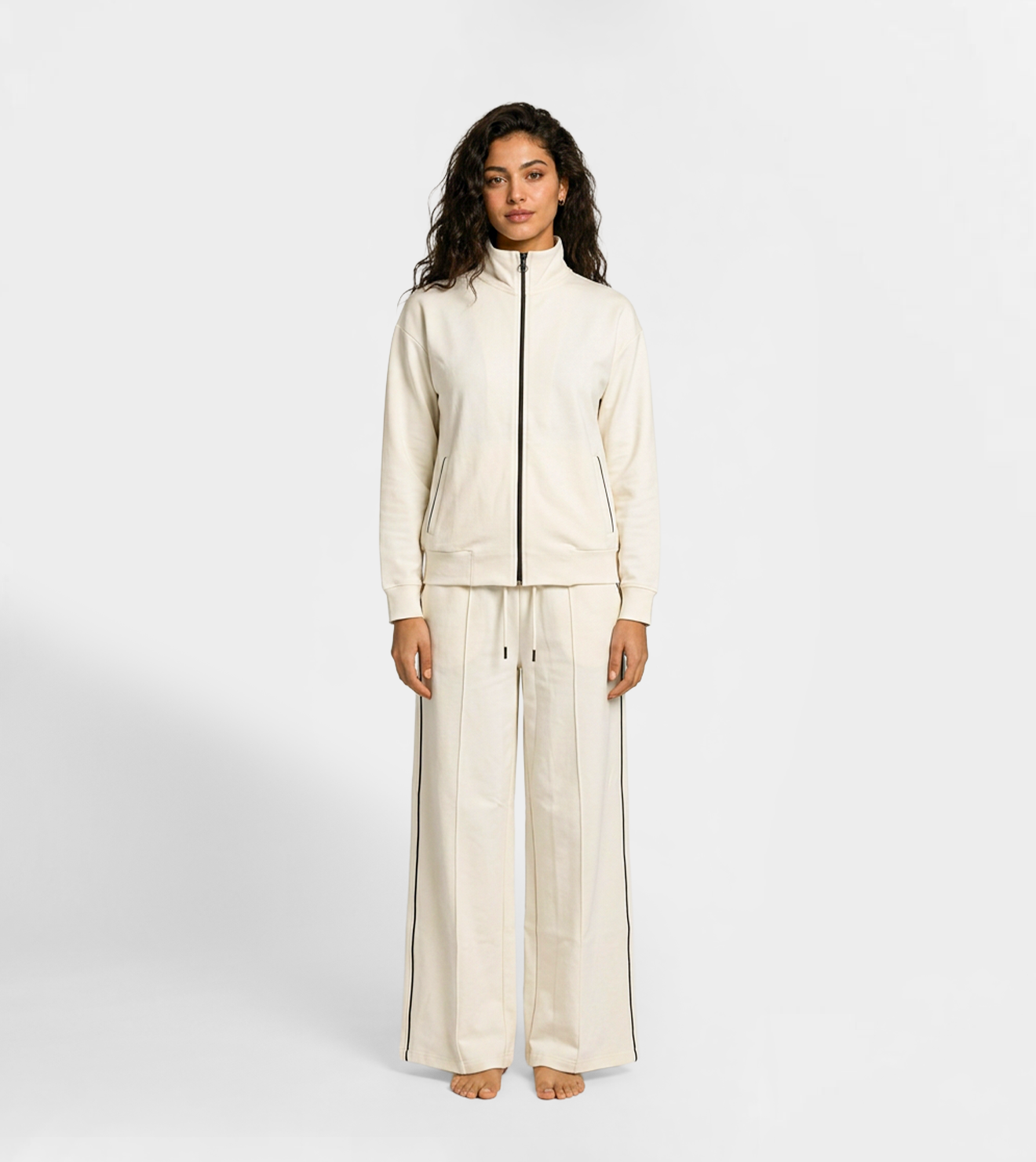 Women Relaxed TrackSuit Set Off White