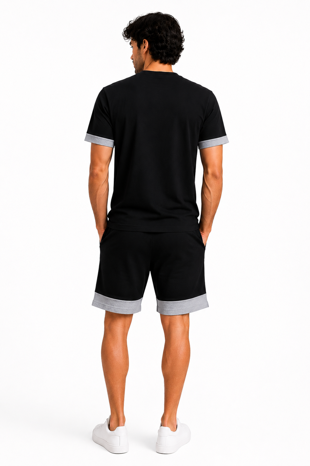 Men's Graphic Chest Cotton Shorts Set