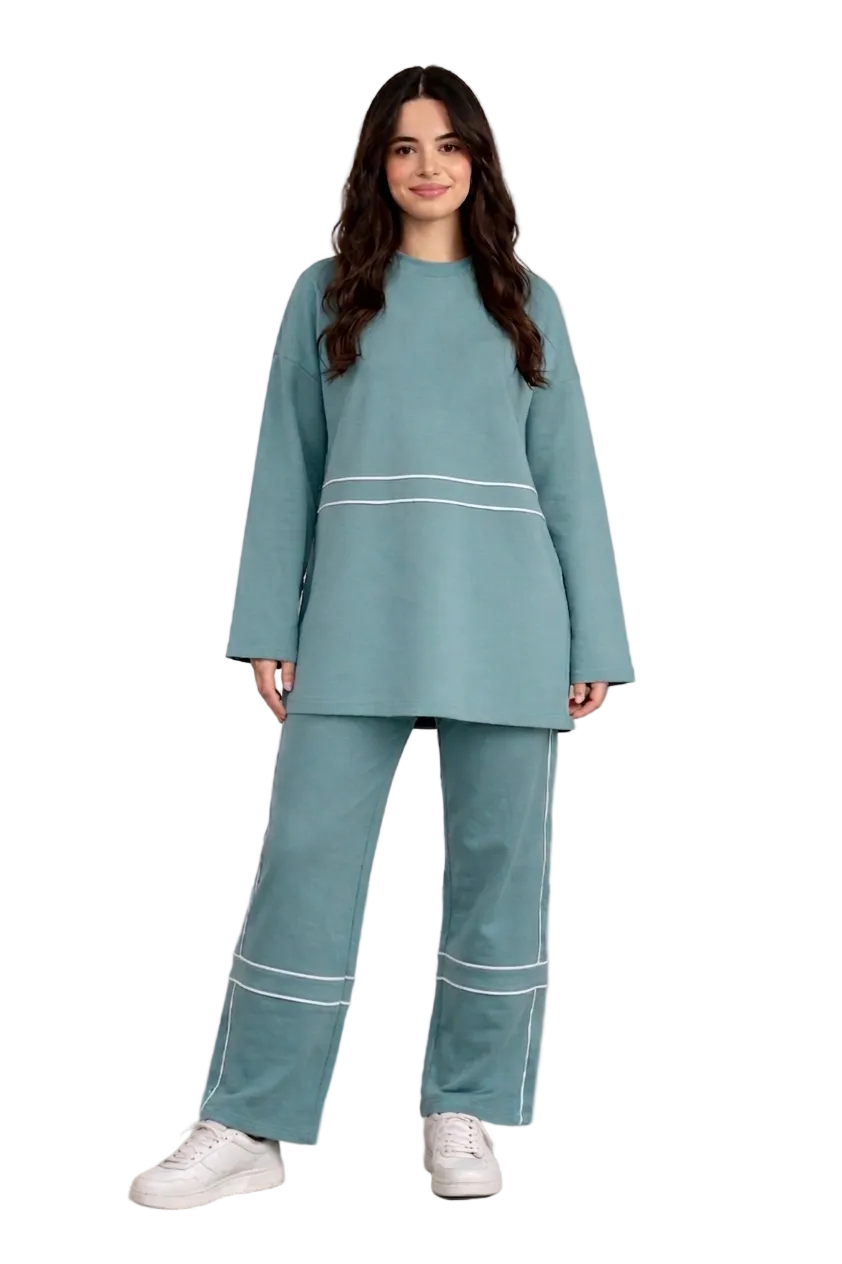 Women Oversized Crewneck Tracksuit