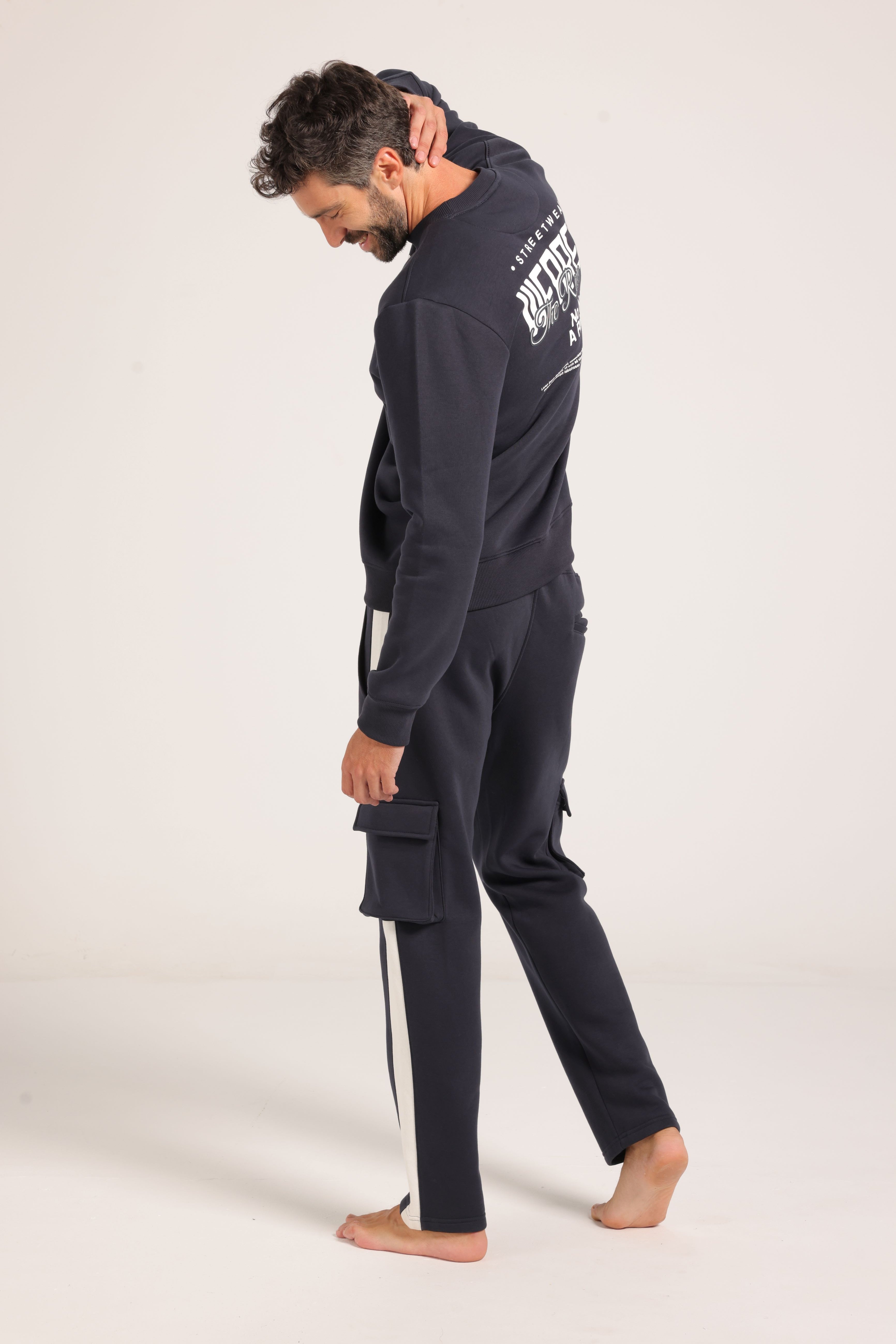 Men’s Navy Blue Sweatshirt & Jogger Set