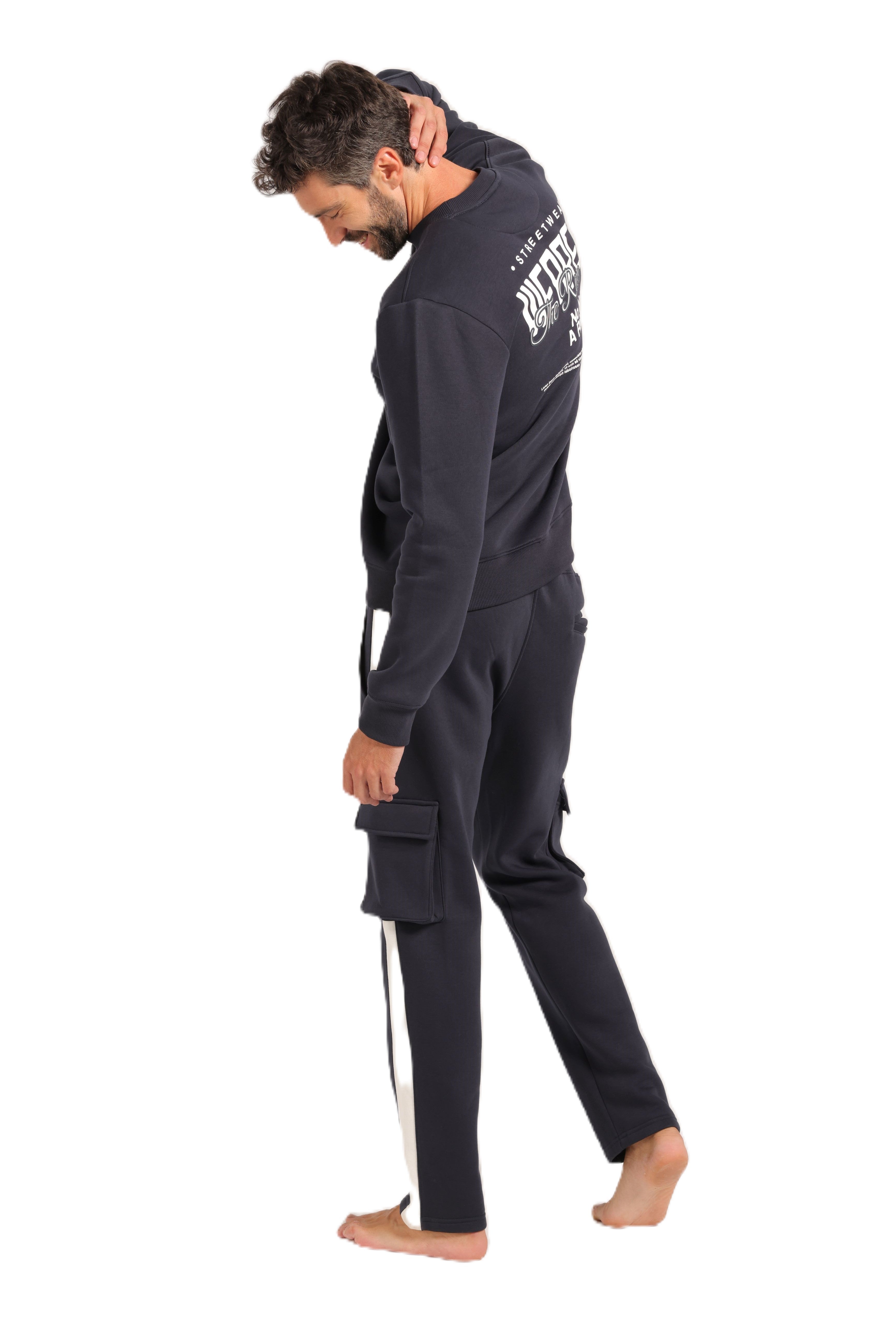 Men’s Navy Blue Sweatshirt & Jogger Set