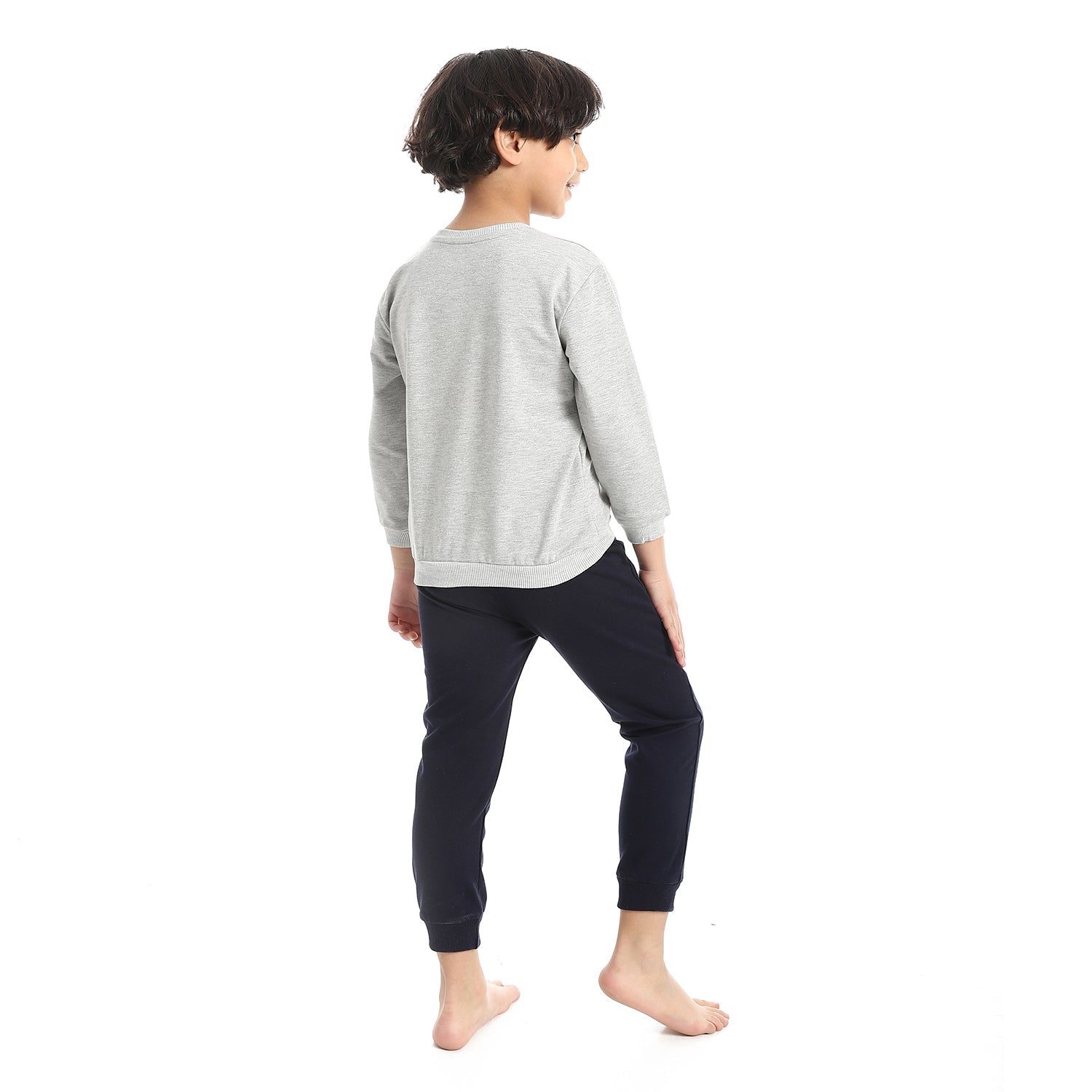 Boy's Summer Pajama Pants and Long Sleeves- Grey