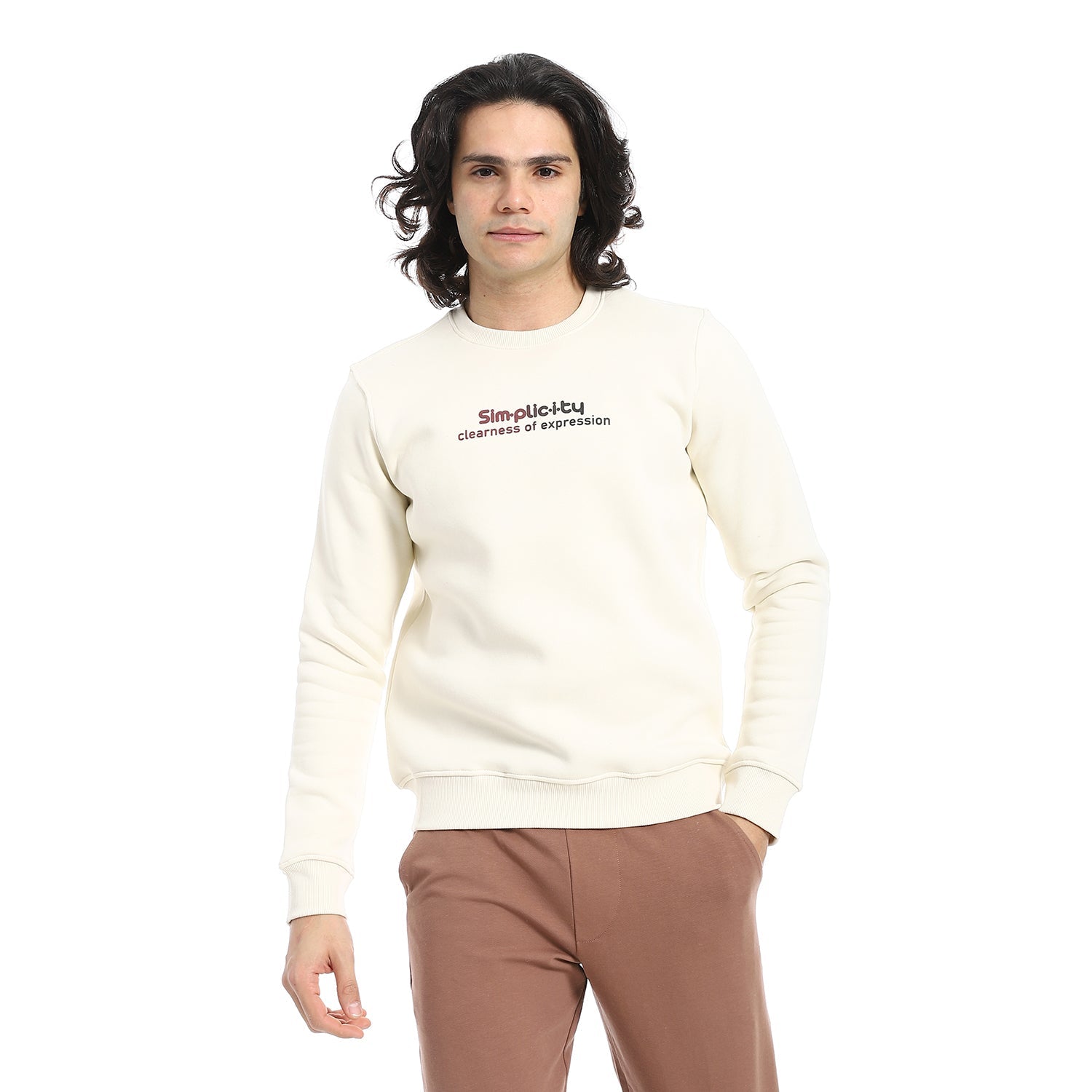 Men's Crewneck Sweatshirt - Style & Comfort Combined - Off White