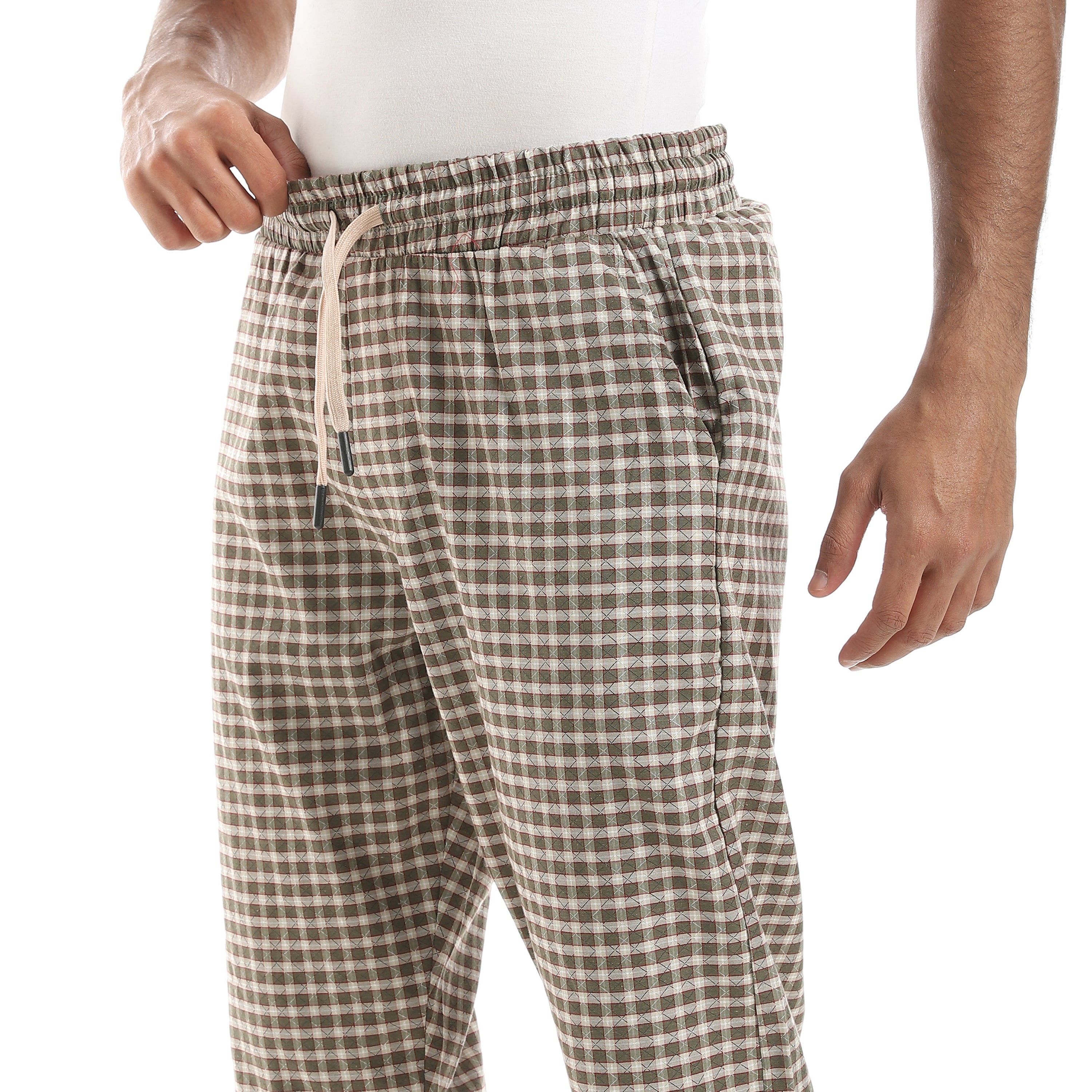 Comfy and Stylish Men's Soft Check Pentacore - Beige