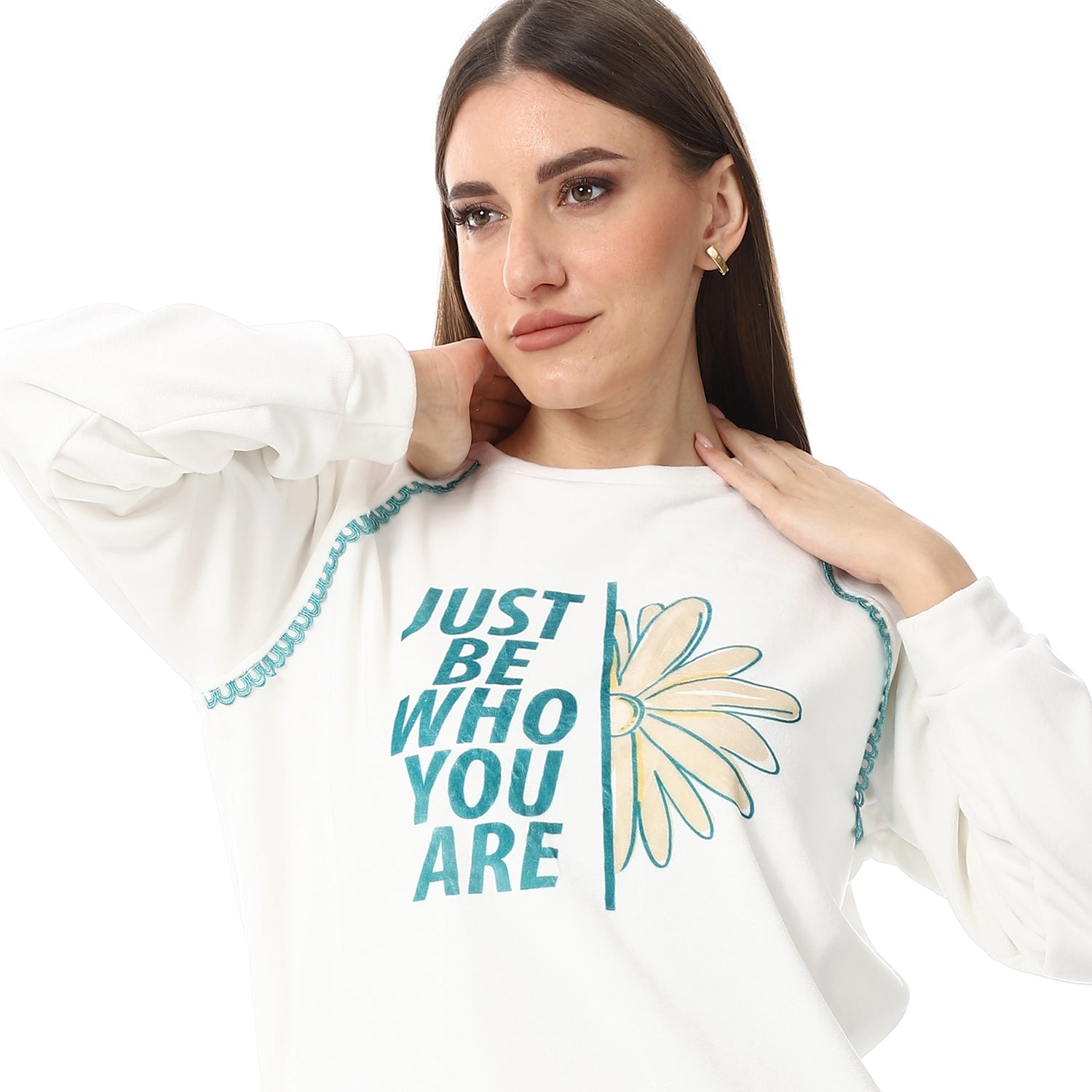 Women's Printed Velvet Pajamas - Off White