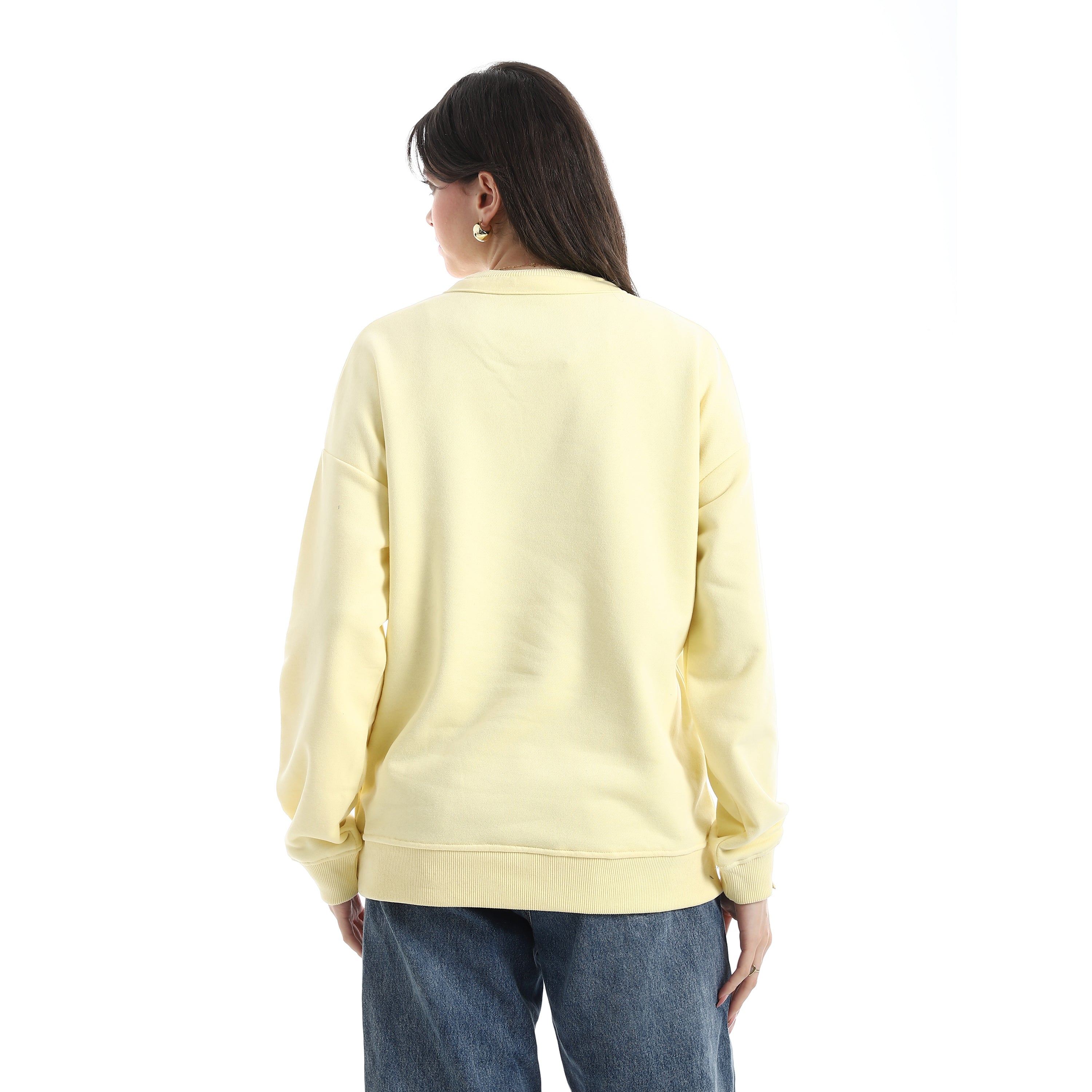 Women’s Casual Sweatshirt with Embroidered Sleeve