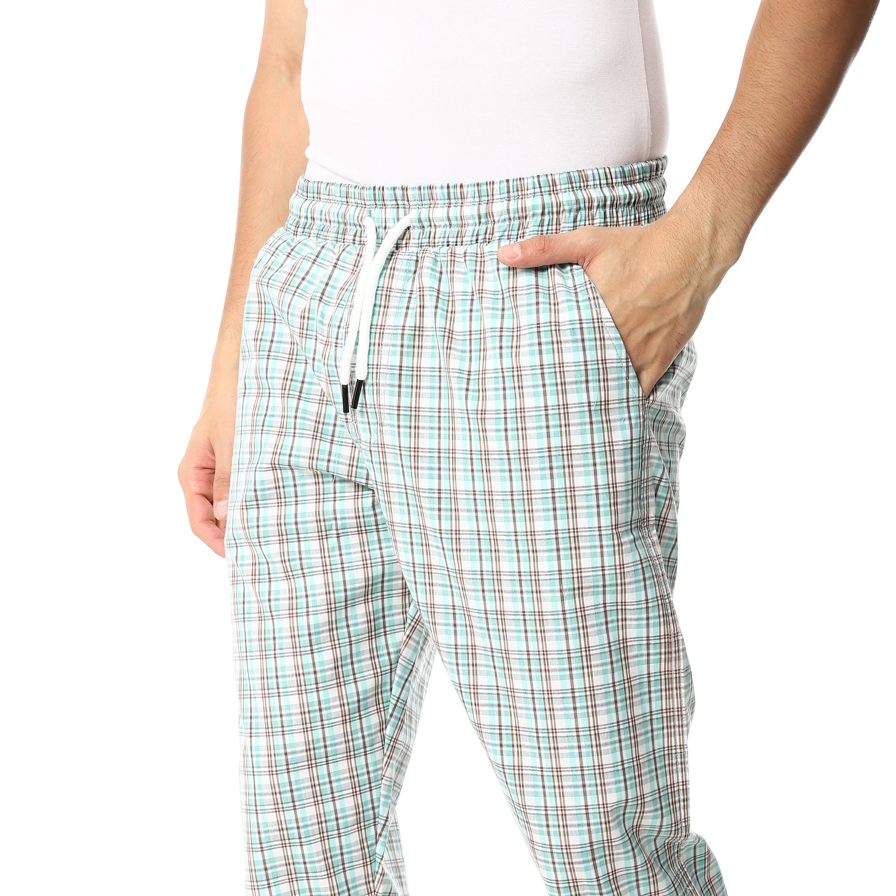 Comfy and Stylish Men's Soft Check Pentacore - Turquoise