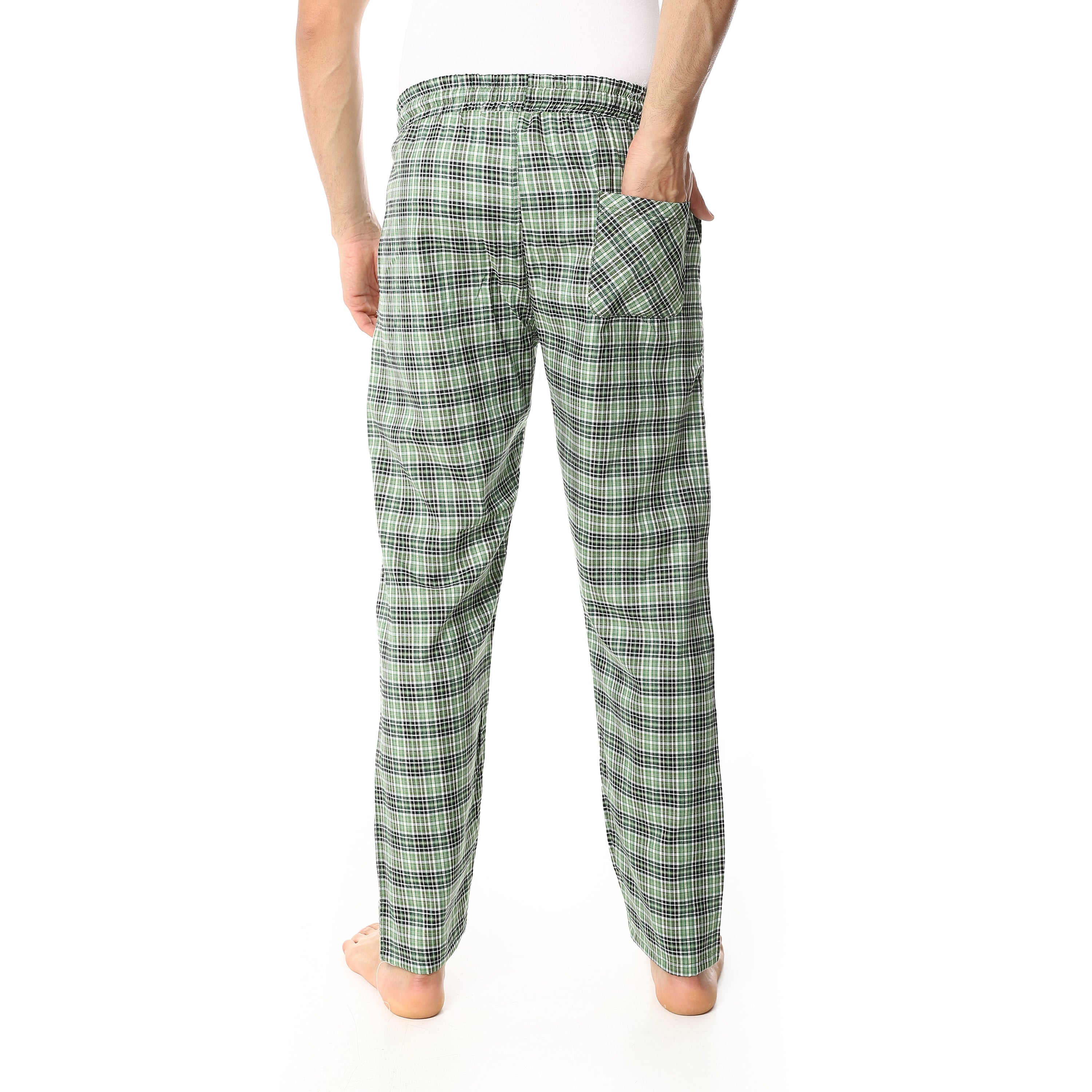 Men's Summer Check Pants - Olive
