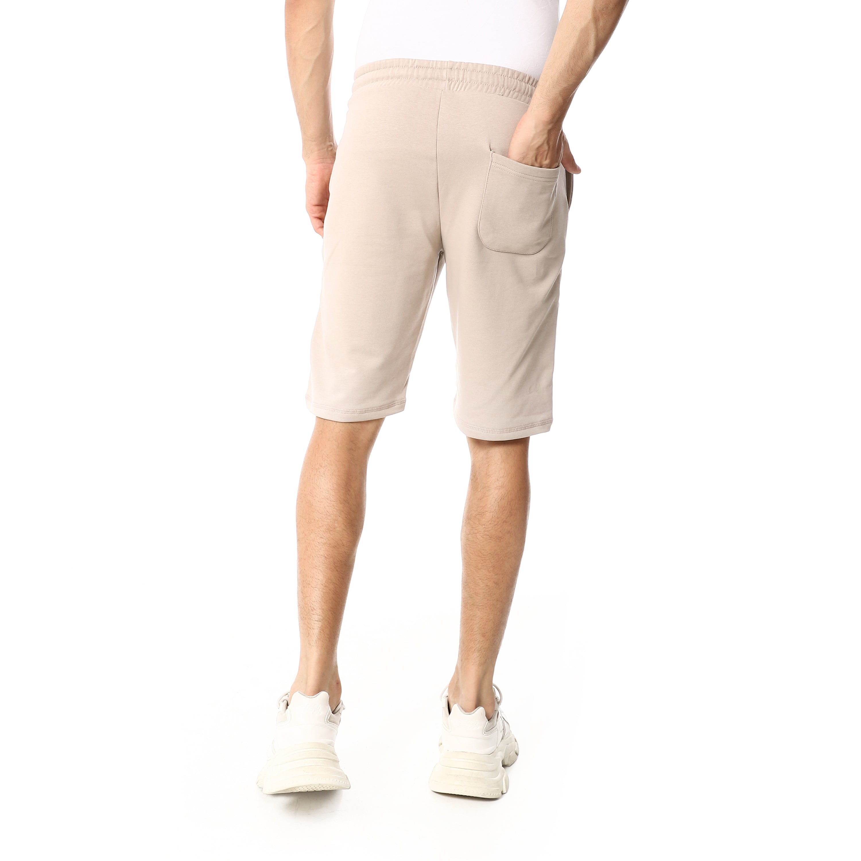 Stylish Printed Men's Shorts Beige- Comfortable and Trendy