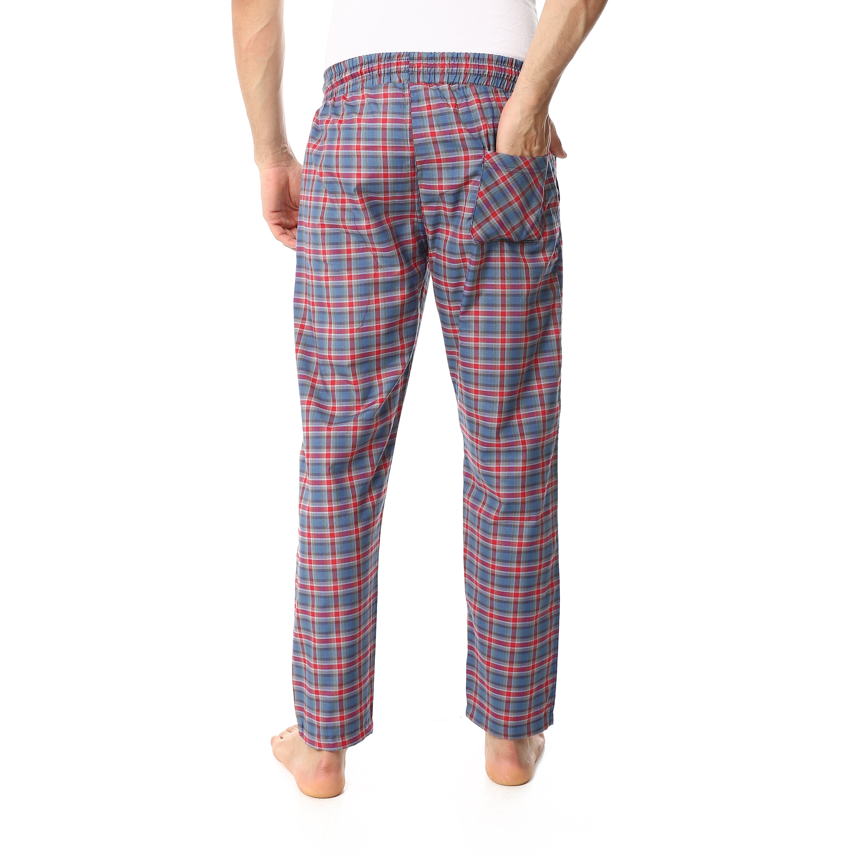Men's Summer Check Pants - Navy