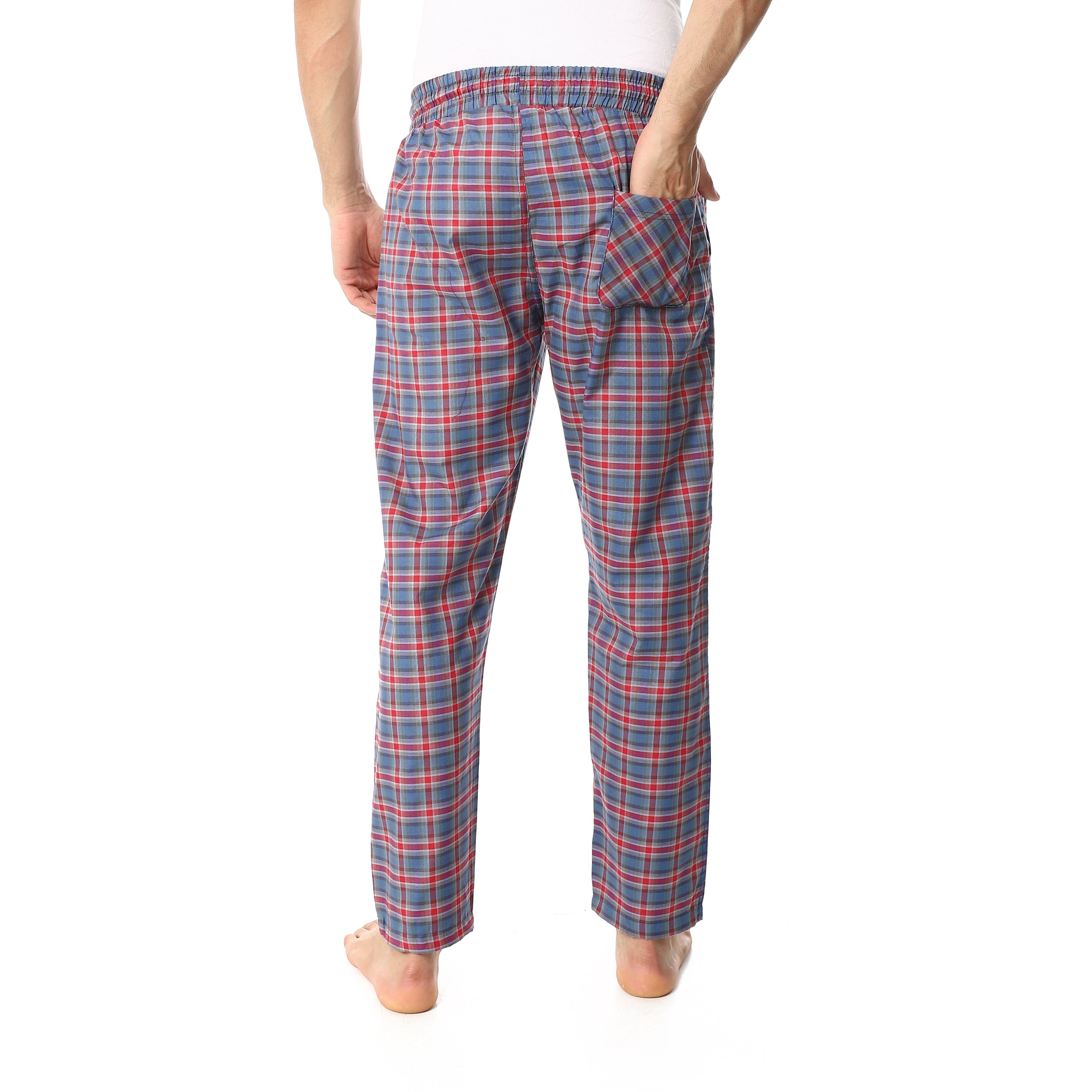 Men's Summer Check Pants - Navy
