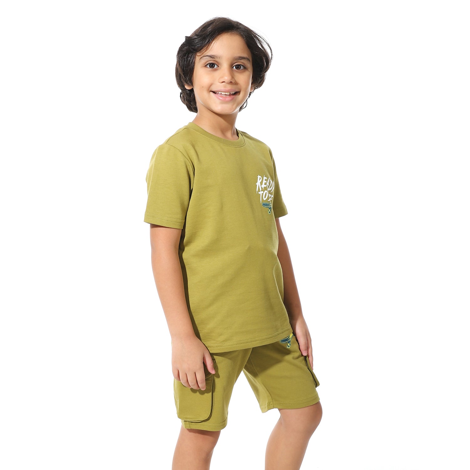Printed Cargo Shorts Set for Boys – Summer Melton Vibes