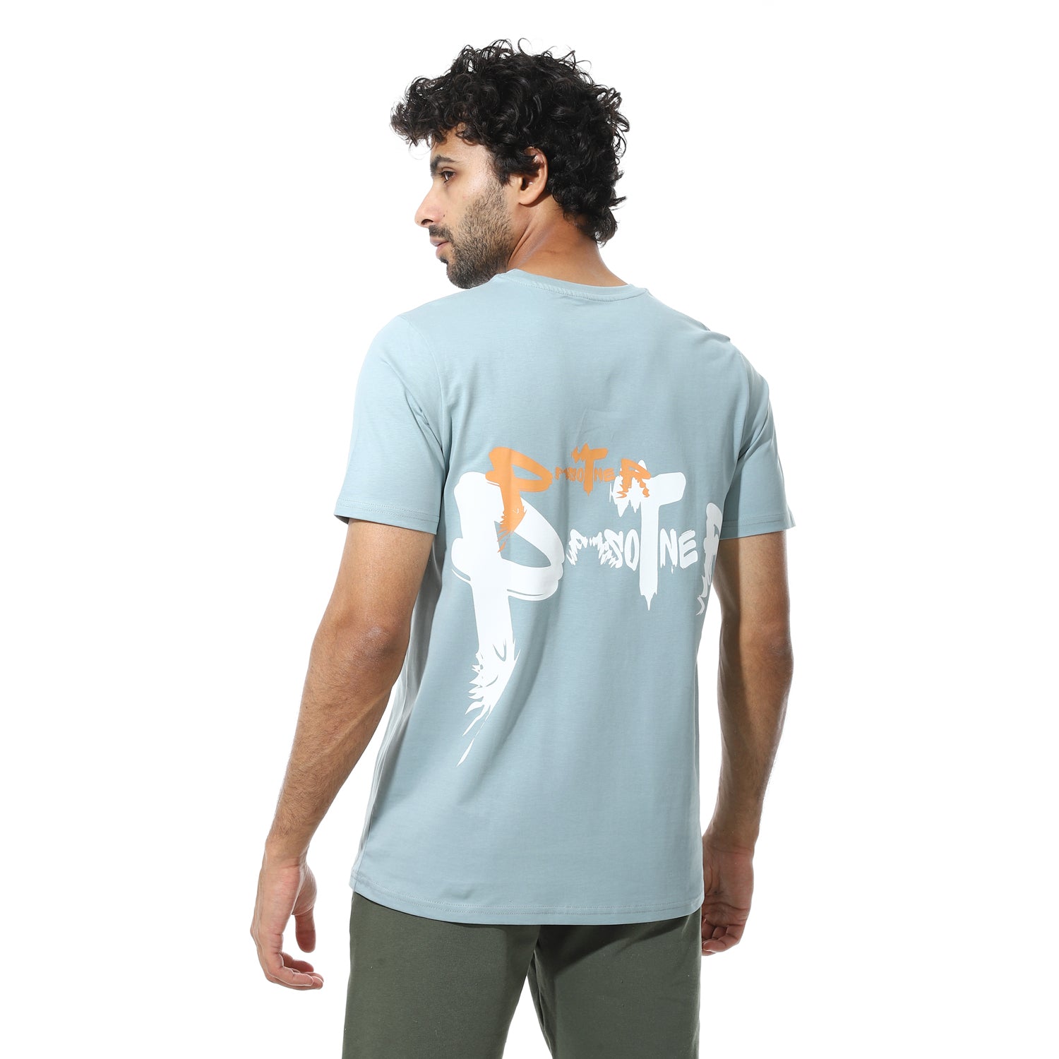 Men's Regular Fit Mint T-Shirt with Printed