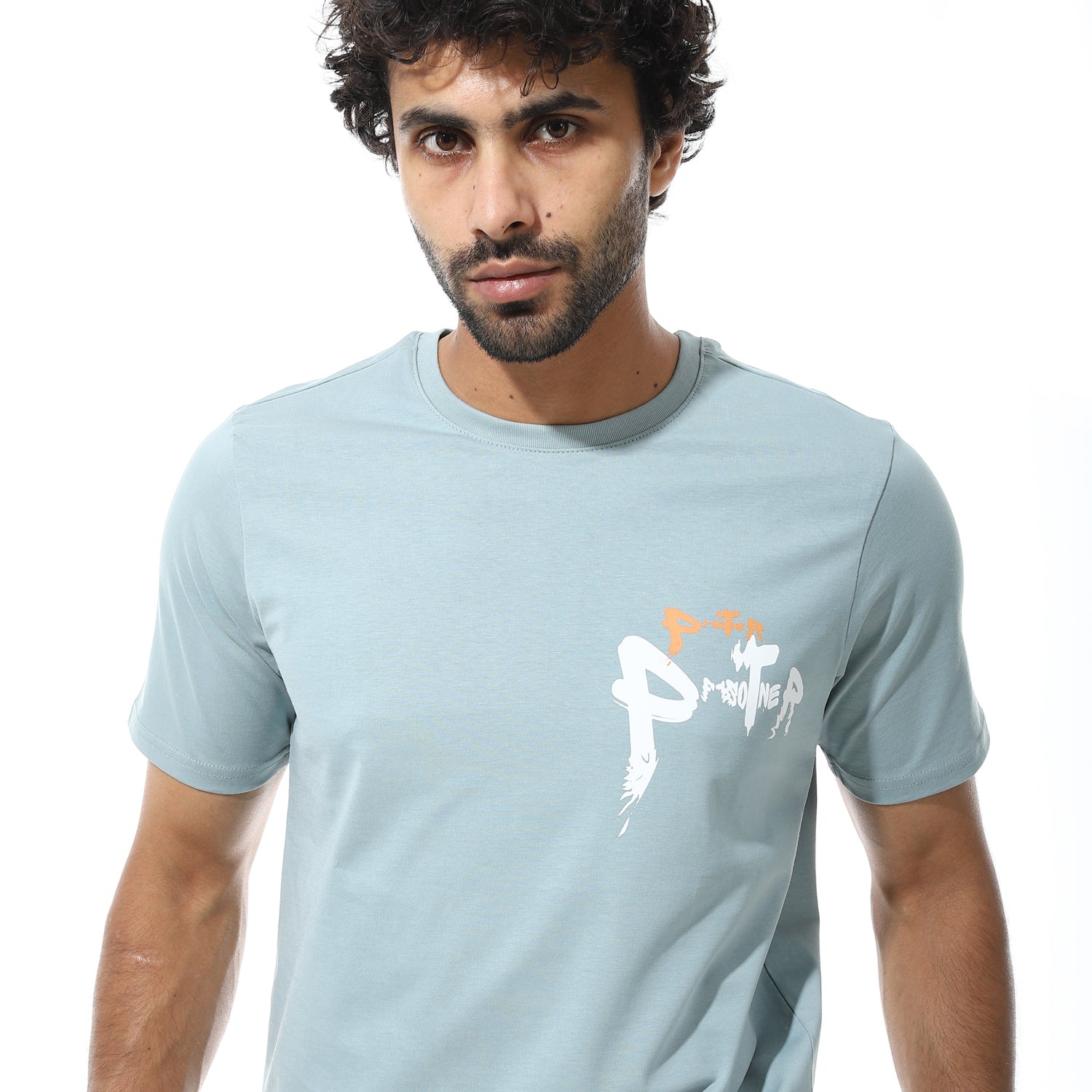 Men's Regular Fit Mint T-Shirt with Printed