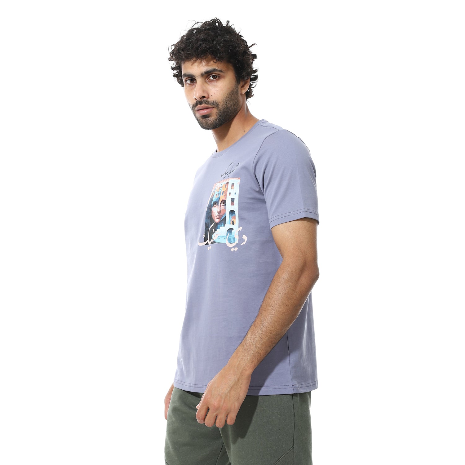 Men's Cotton Regular Fit T-Shirt- Denim