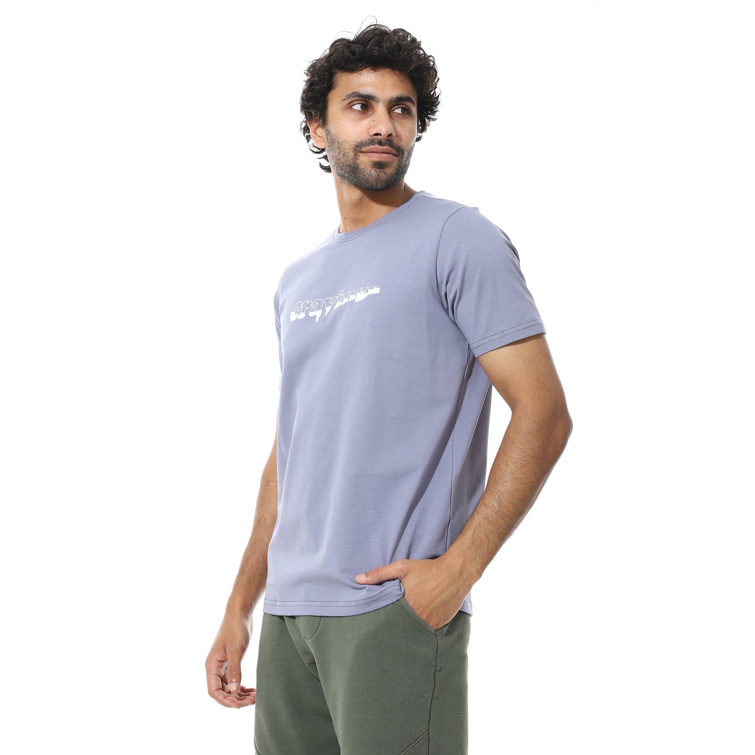Men's Regular Fit Denim T-Shirt with Printed