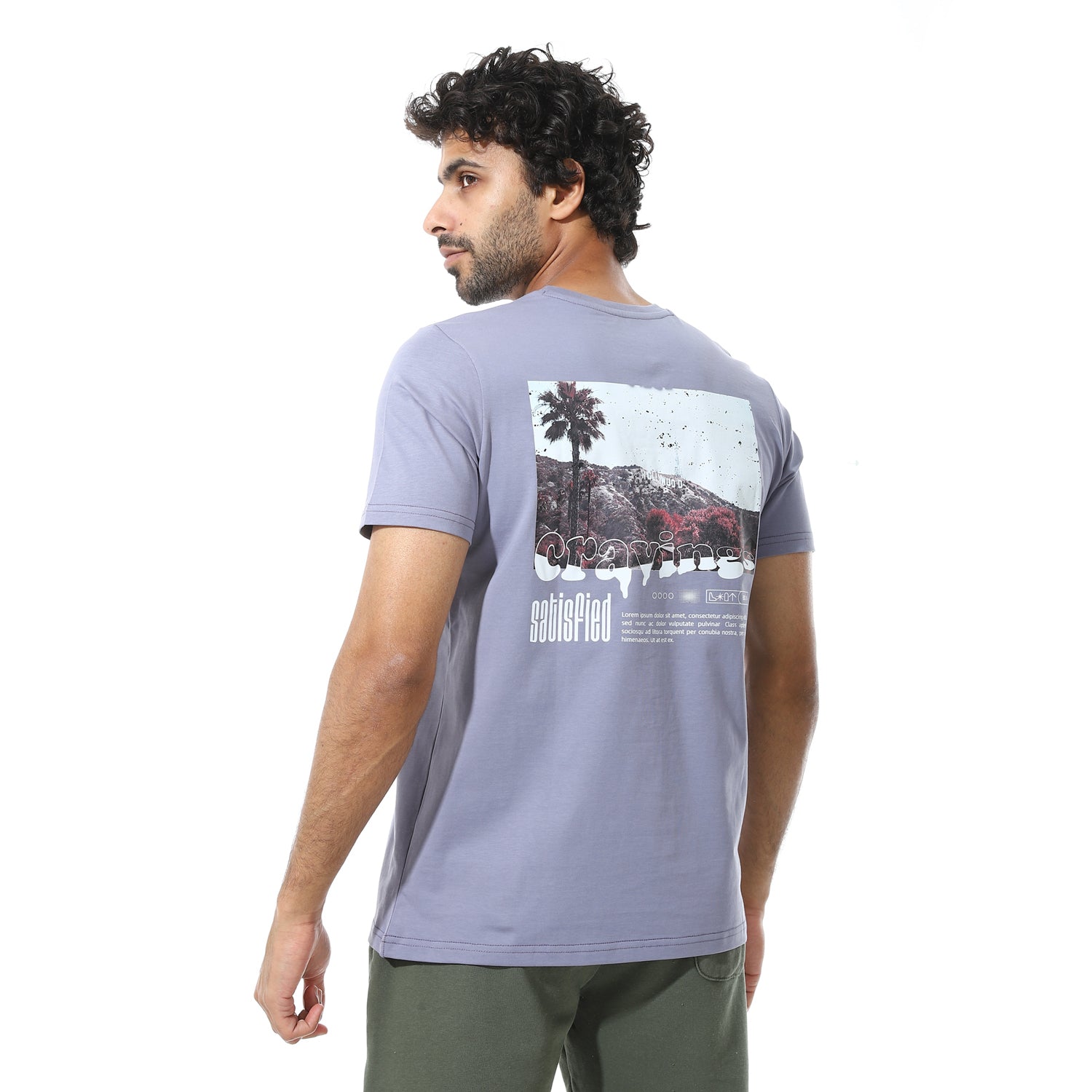 Men's Regular Fit Denim T-Shirt with Printed