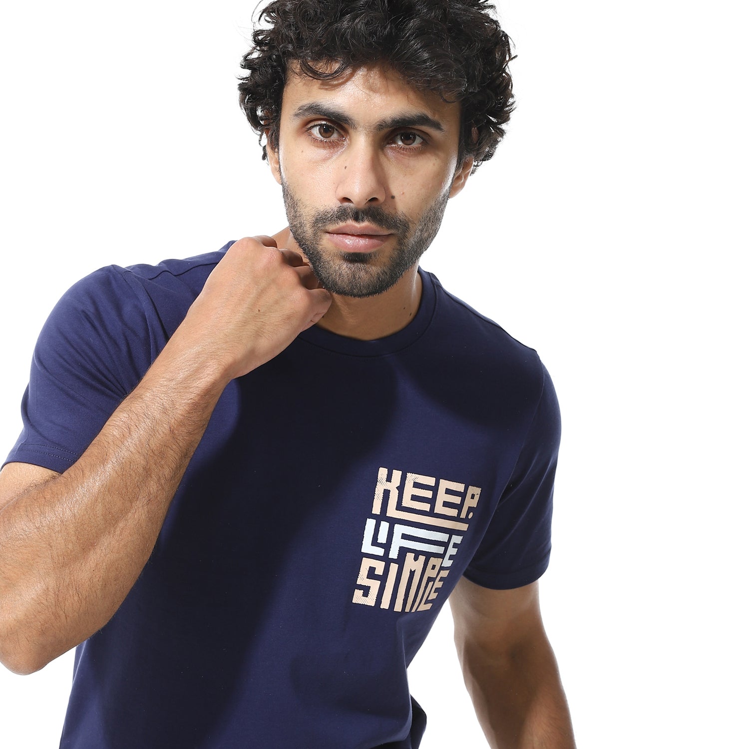 Men's Cotton Regular Fit T-Shirt- Navy