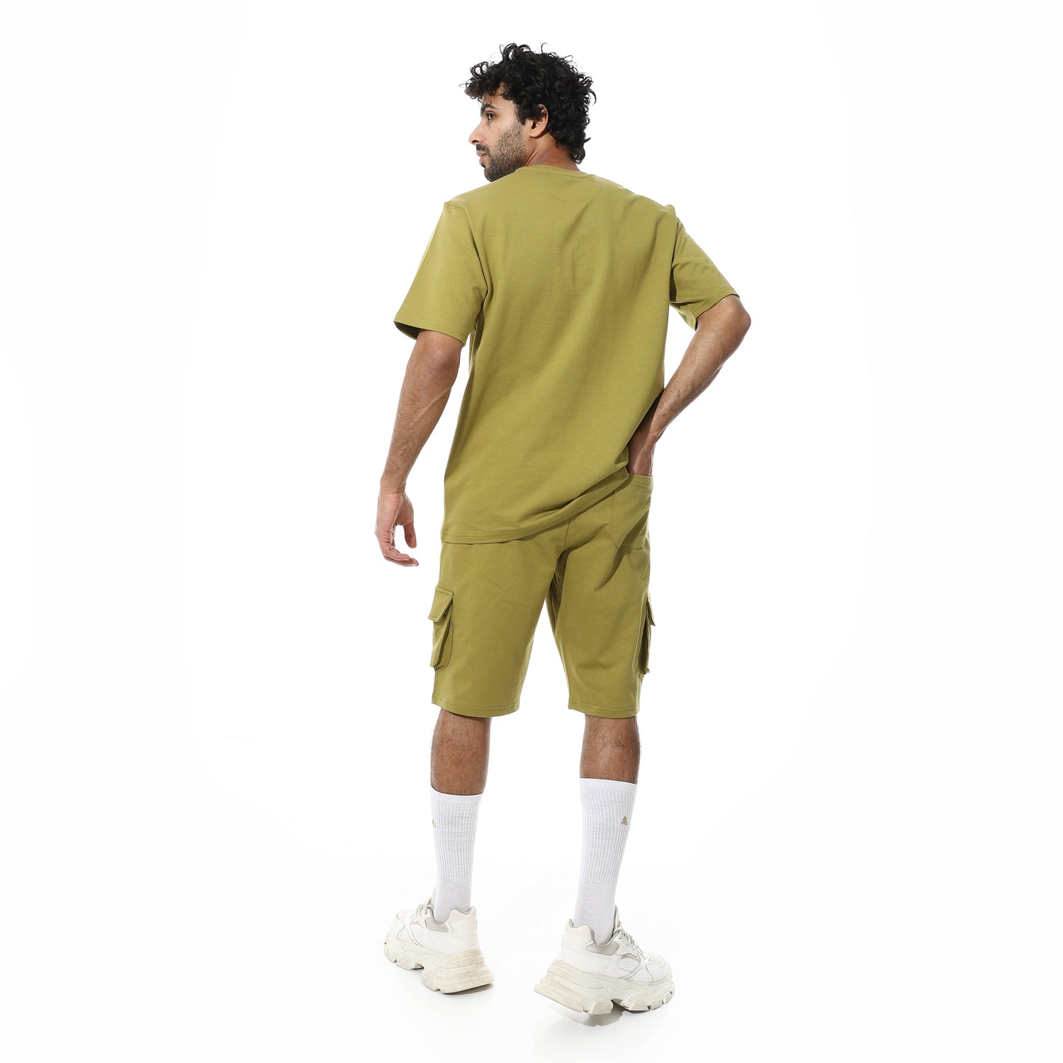 Men's Set Casual Cargo Shorts Set – Print T-Shirt