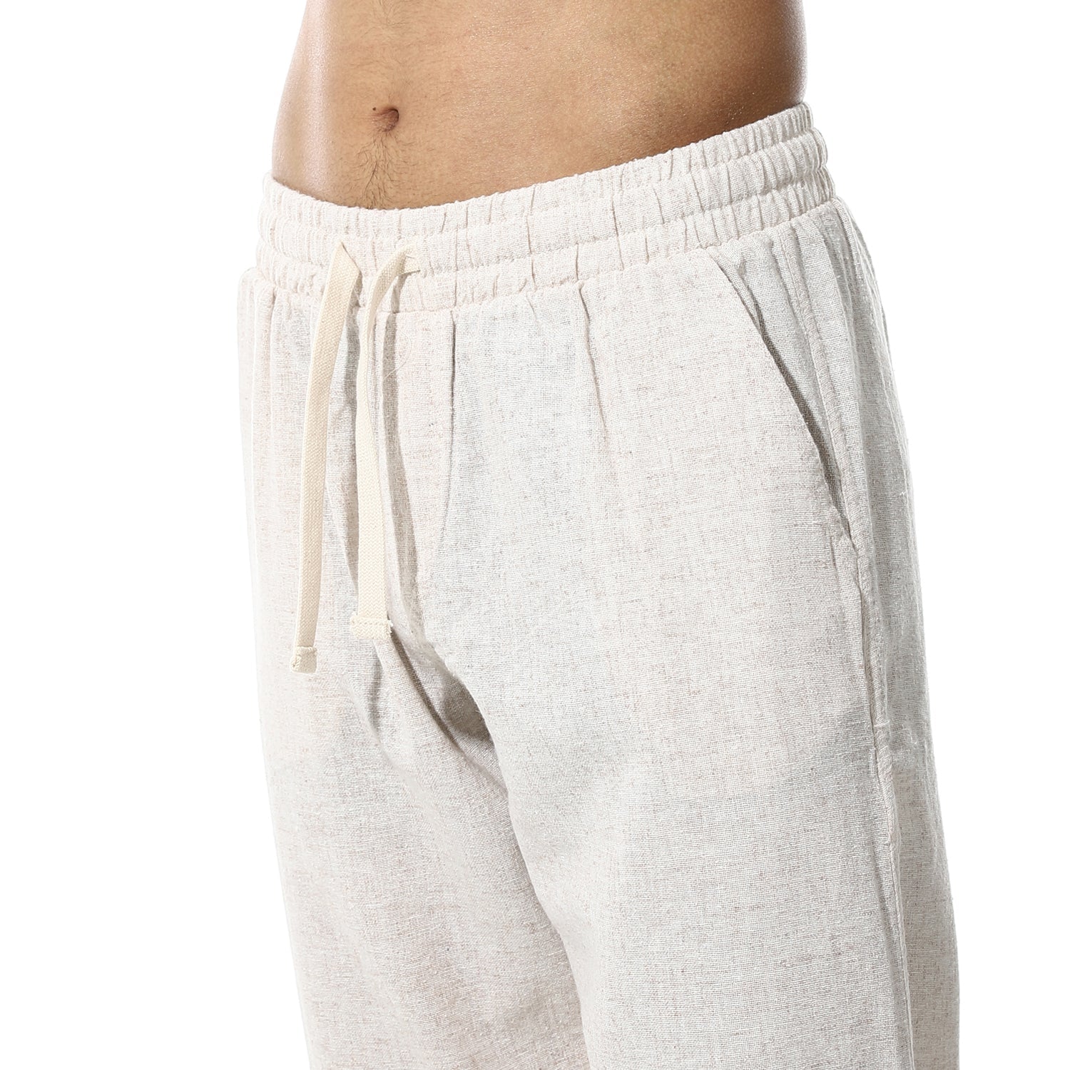 Men's Beige Linen Pants – Casual Summer Style