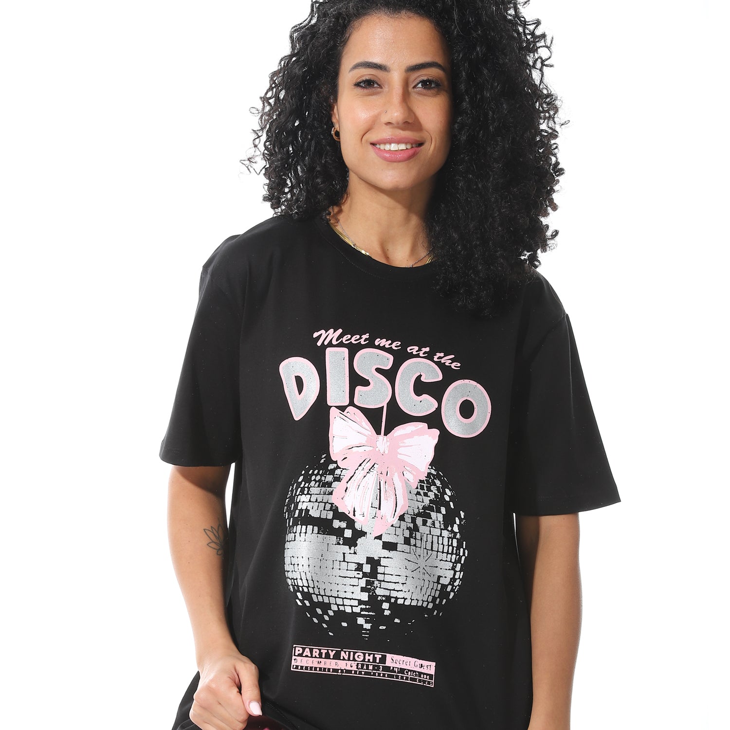 Women's Black "Meet Me at the Disco" Graphic T-shirt