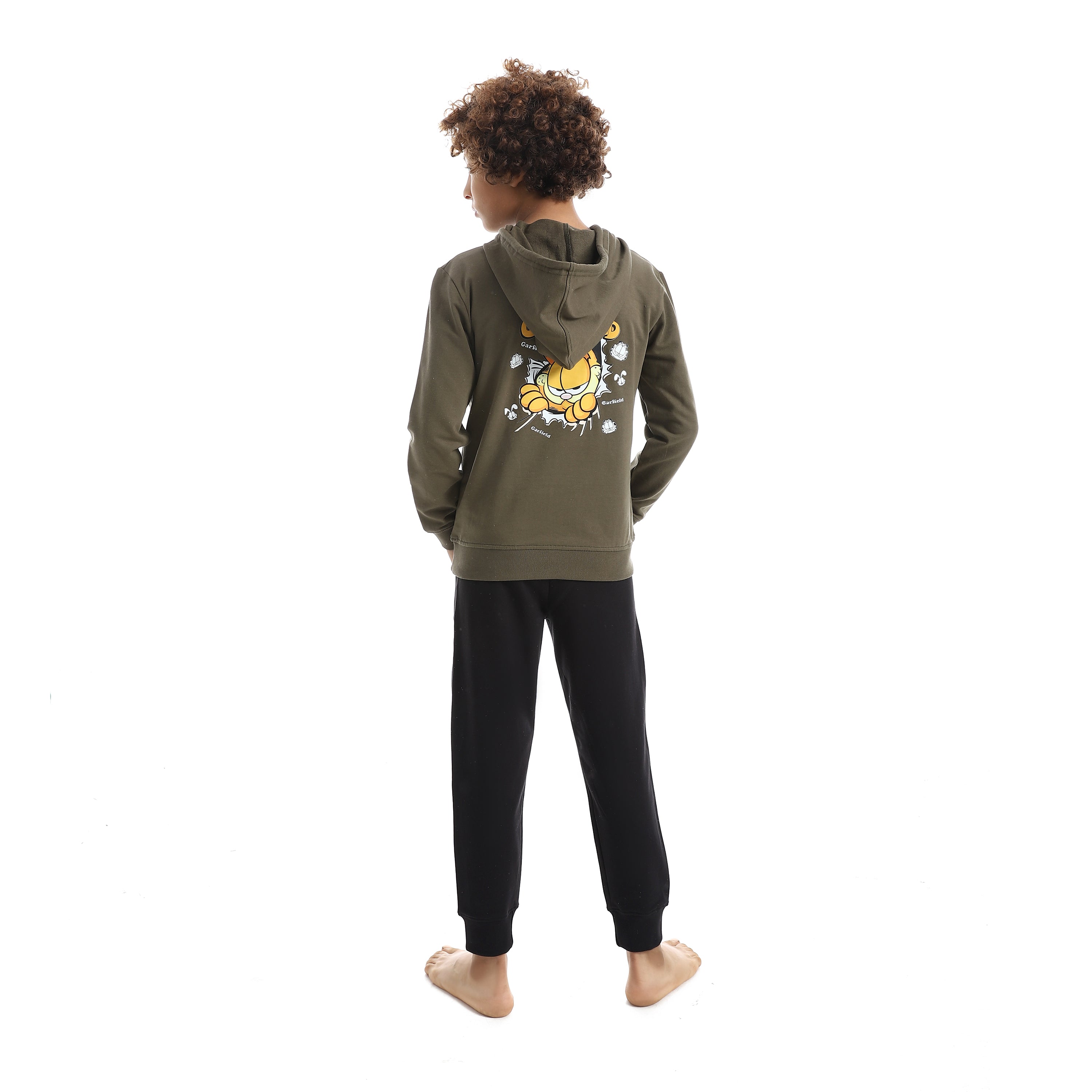 Boys' "Garfield" Graphic Hoodie & Joggers Autumn Set