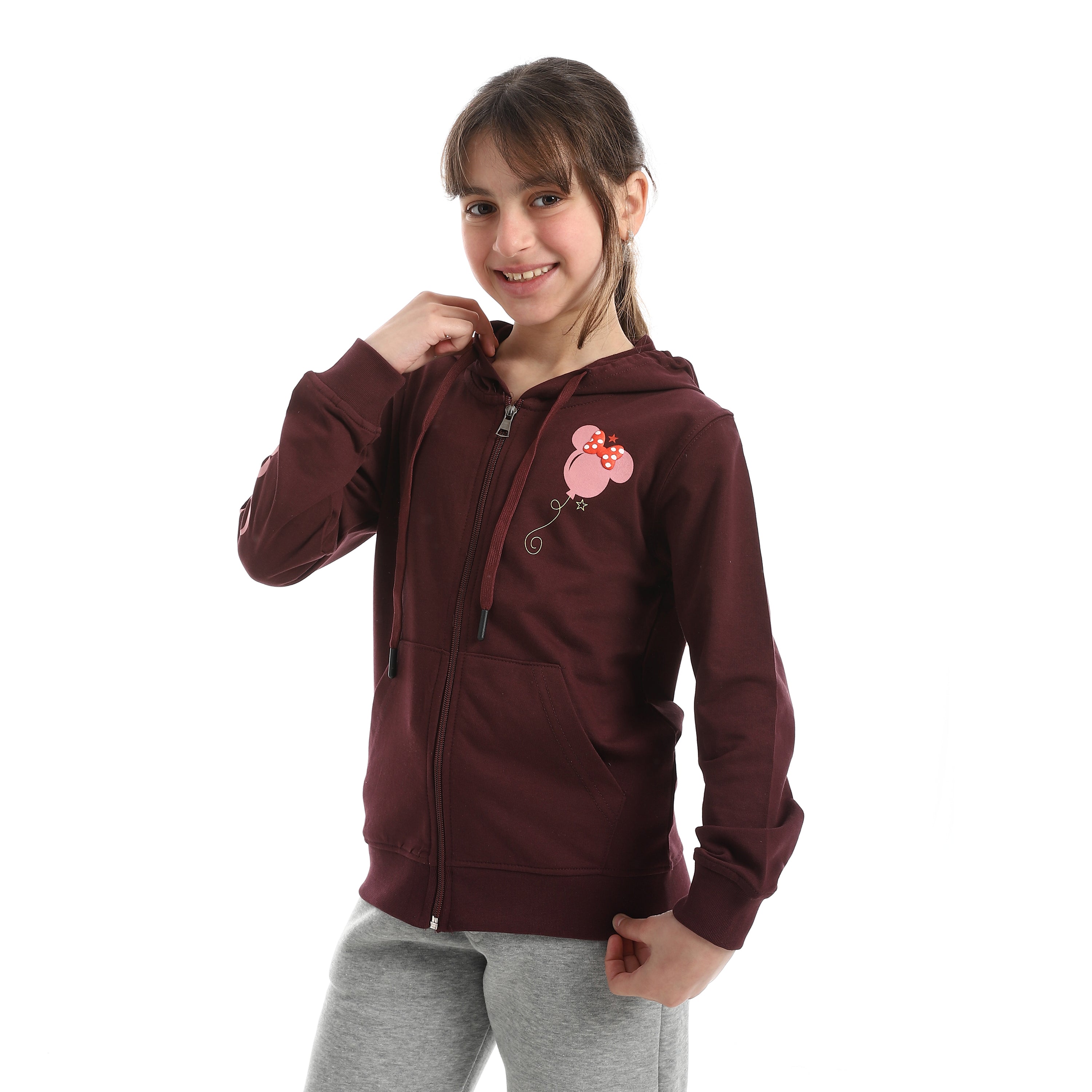Disney Minnie Mouse Girl's Zip-Up Hoodie