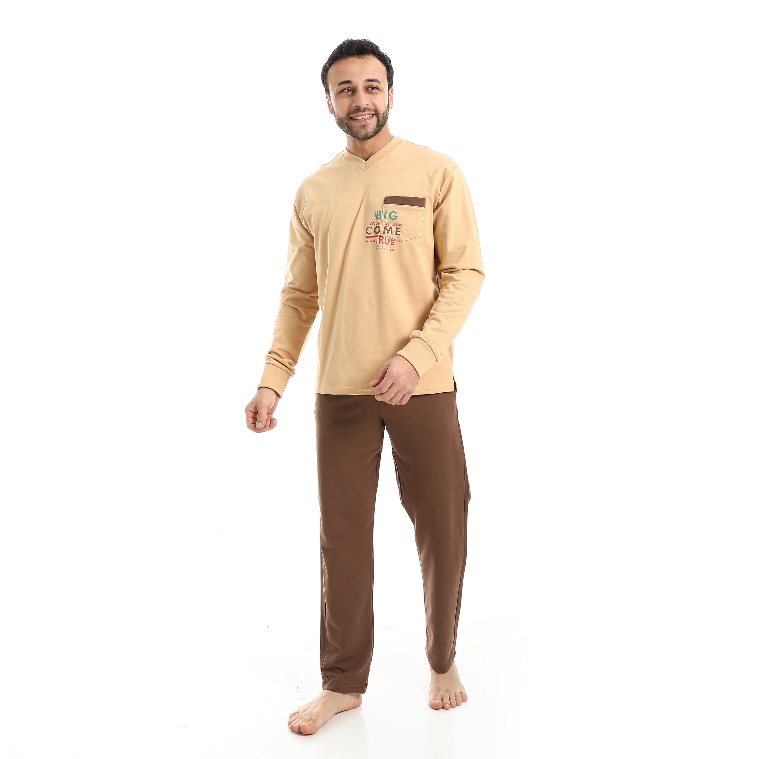 Men’s Long-Sleeve Graphic Pajama Set