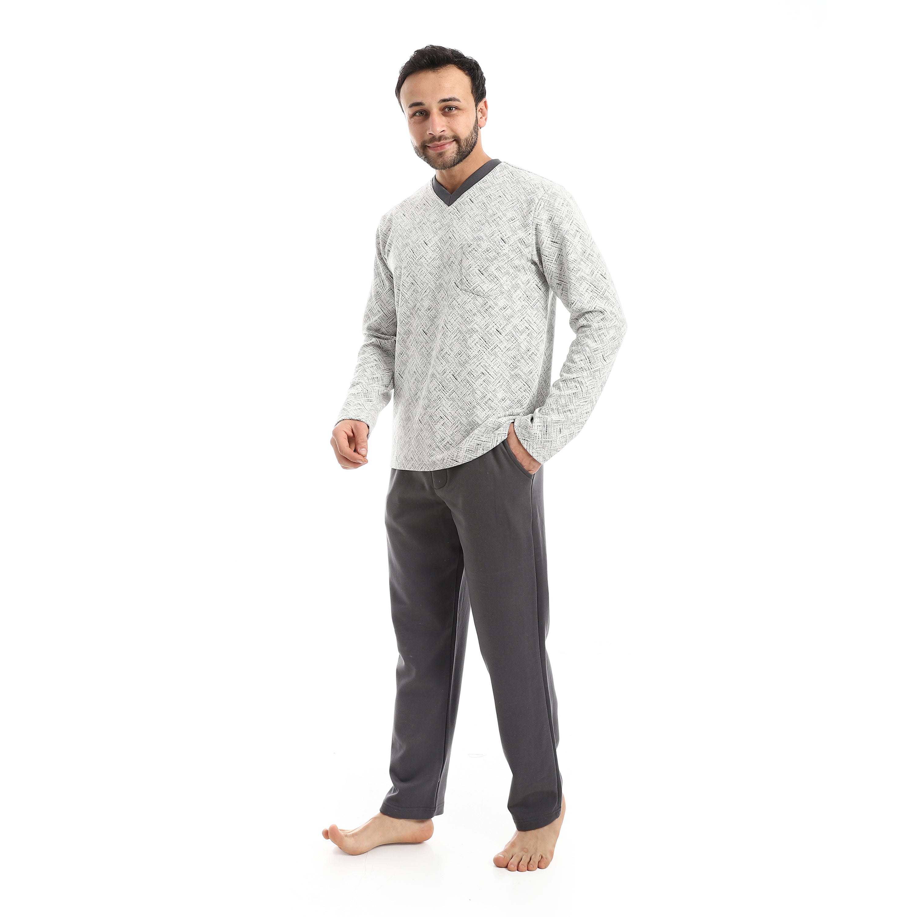 Men's Textured Knit Loungewear Set