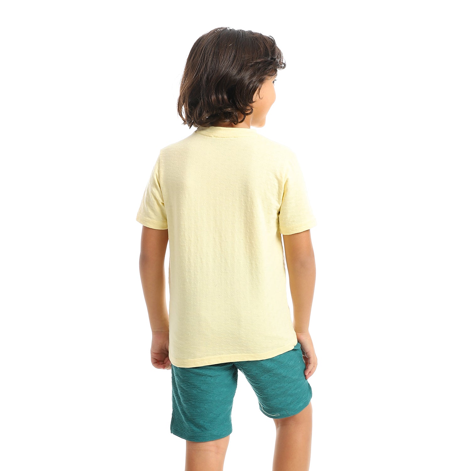 Kids' Jacquard Pajama Set with Printed -Lite Yellow
