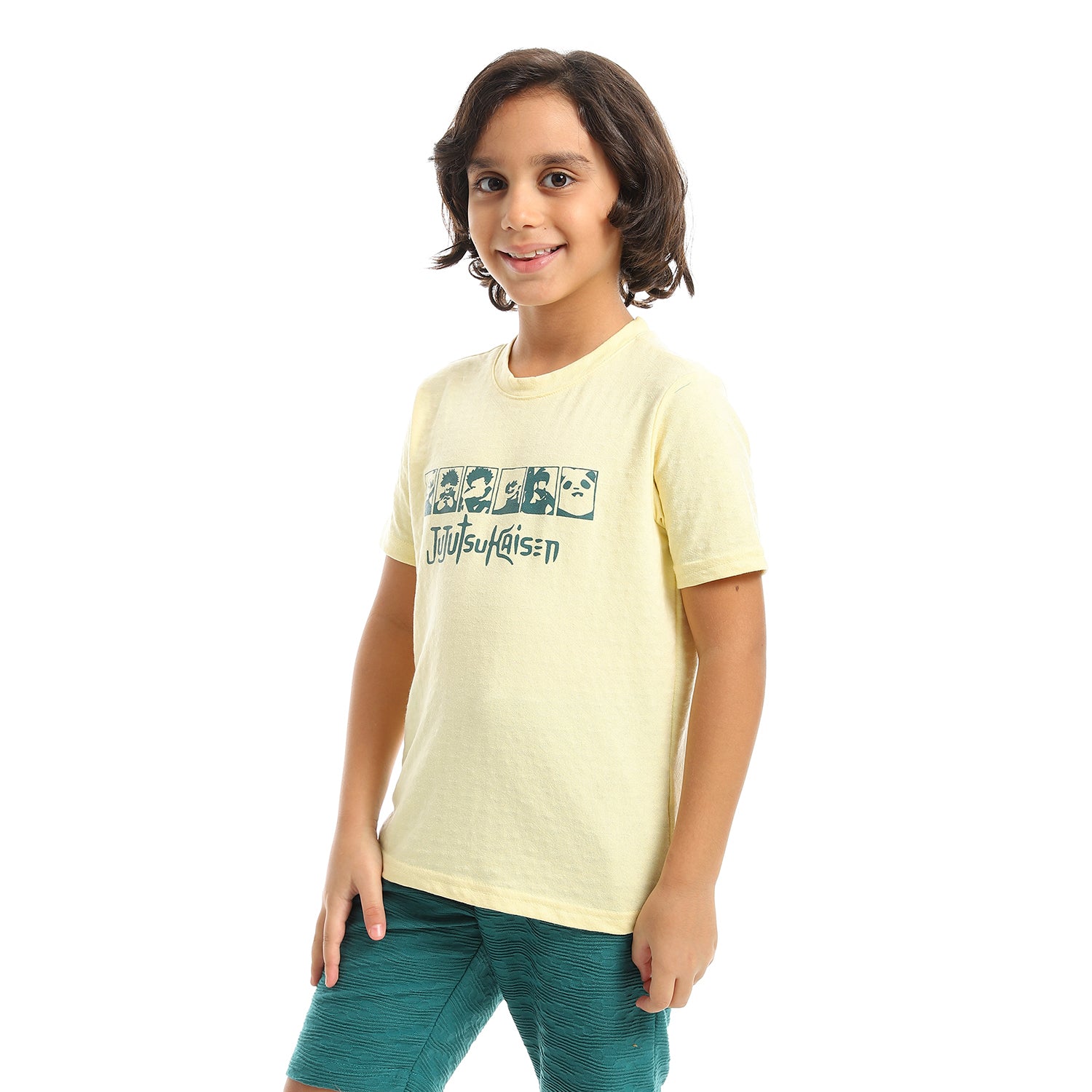 Kids' Jacquard Pajama Set with Printed -Lite Yellow
