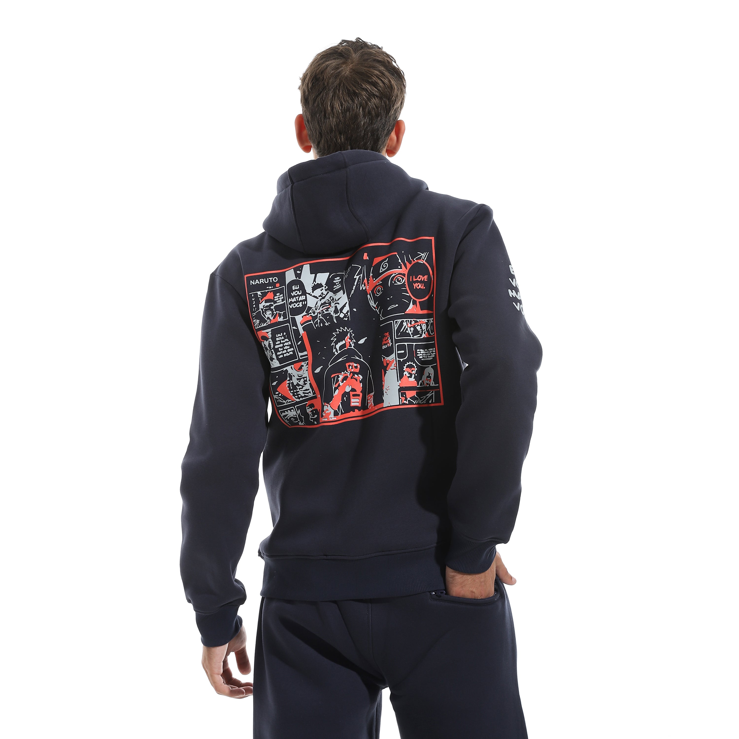 Printed Hoodie Red Cotoon