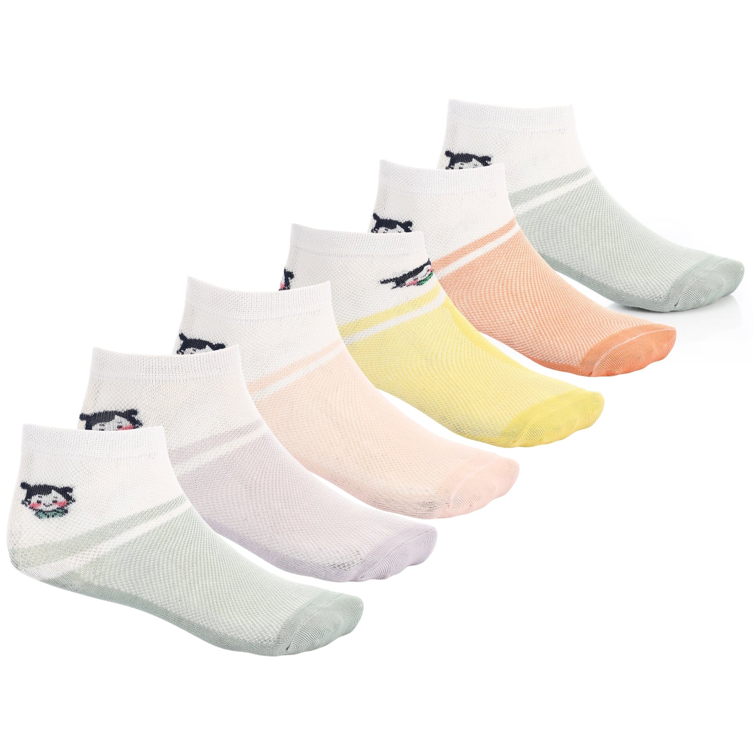 6 Pairs of Soft Cotton Socks for Girls